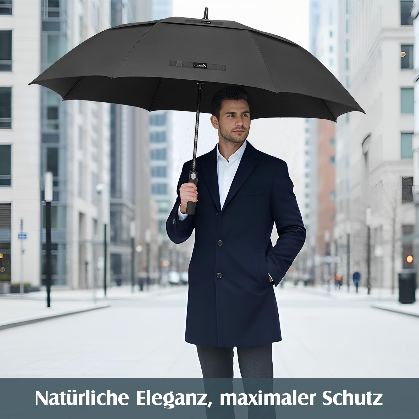 ZOMAKE Regenschirm Groß Sturmfest XL/XXL - Großer Golf-Regenschirm, Windsicher & Stabil, Automatik Großer Schirm, Herren & Damen, 2 Personen, Outdoor & Reise
