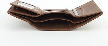 American Bison Men's Slim Trifold Wallet RFID Blocking Cowhide Leather with Gift Box (Tan)