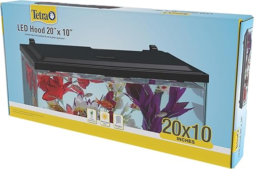 Miniatura 5 de Capucha LED Tetra de 20 Pulgadas por 10 Pulgadas, Capucha de Acuario de Bajo Perfil con Iluminación Oculta