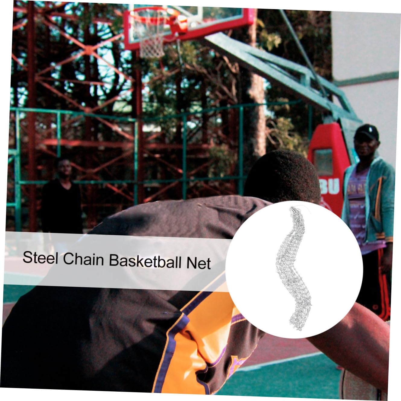 Yardwe Basketballnetz Aus Rostfreiem Stahlkette Kettennetz Für Standard Basketballkörbe Wetterfest Langlebig Für Indoor Und Outdoor