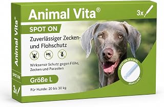 Animal Vita® Spot On Zeckenschutz für Hunde [zuverlässiger Zeckenschutz] Zeckenmittel und Zeckenschutz - Spot On für Hunde (20 bis 30kg)