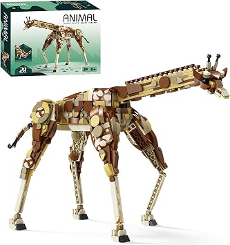 KAZI Giraffe Building Toy Set for Kids Ages 8 Years Old and Up,Creator 2 in 1 Wild Safari Animals Building Set, Rebuilds into Giraffe or Corsac Fox Toy Figures, Nature Toy,Birthday Gifts
