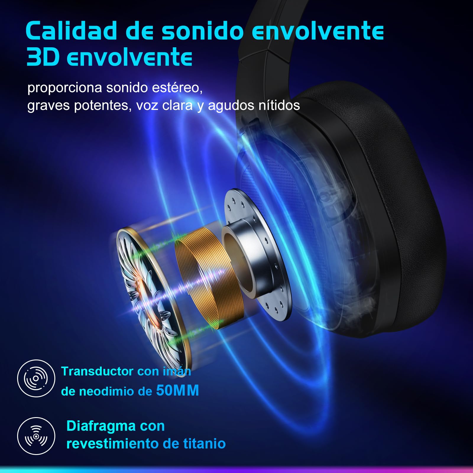 Fachixy「2025 Nuevo」FC200 Cascos Gaming Inalámbricos para PC, PS5, PS4, Auriculares Gaming Inalámbricos de 2,4GHz Wireless+Bluetooth - Baja Latencia, Duración 40Hr+, Luces RGB (Verde-Negro)