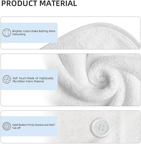 Miniatura 4 de IMPCOKRU Envolturas para el cabello (paquete de 2) para poliéster brocado coral, toalla de pelo de secado rápido de leopardo rosa, súper absorbente