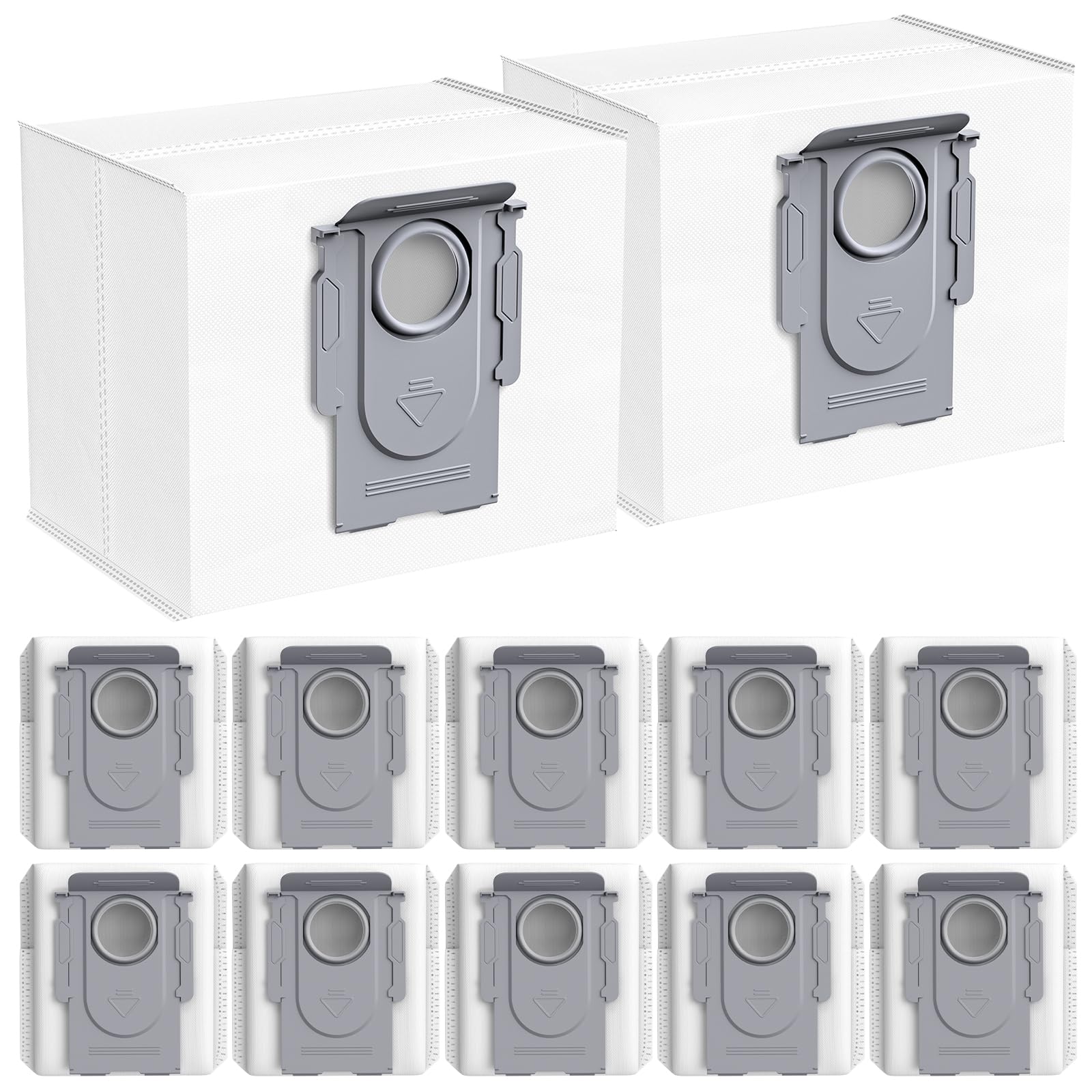 12 Pack Dust Bags for QV 35A/ Qrevo S5V/ Q10 S5+/ Saros 10R/ Qrevo S/Qrevo Master/Qrevo Edge S5A/ QV 35S/ S8Max Ultra/ S8MaxV Ultra/Qrevo Slim/Q Revo/ Q10 X5+ Robot Vacuum, 2.7L Large Capacity
