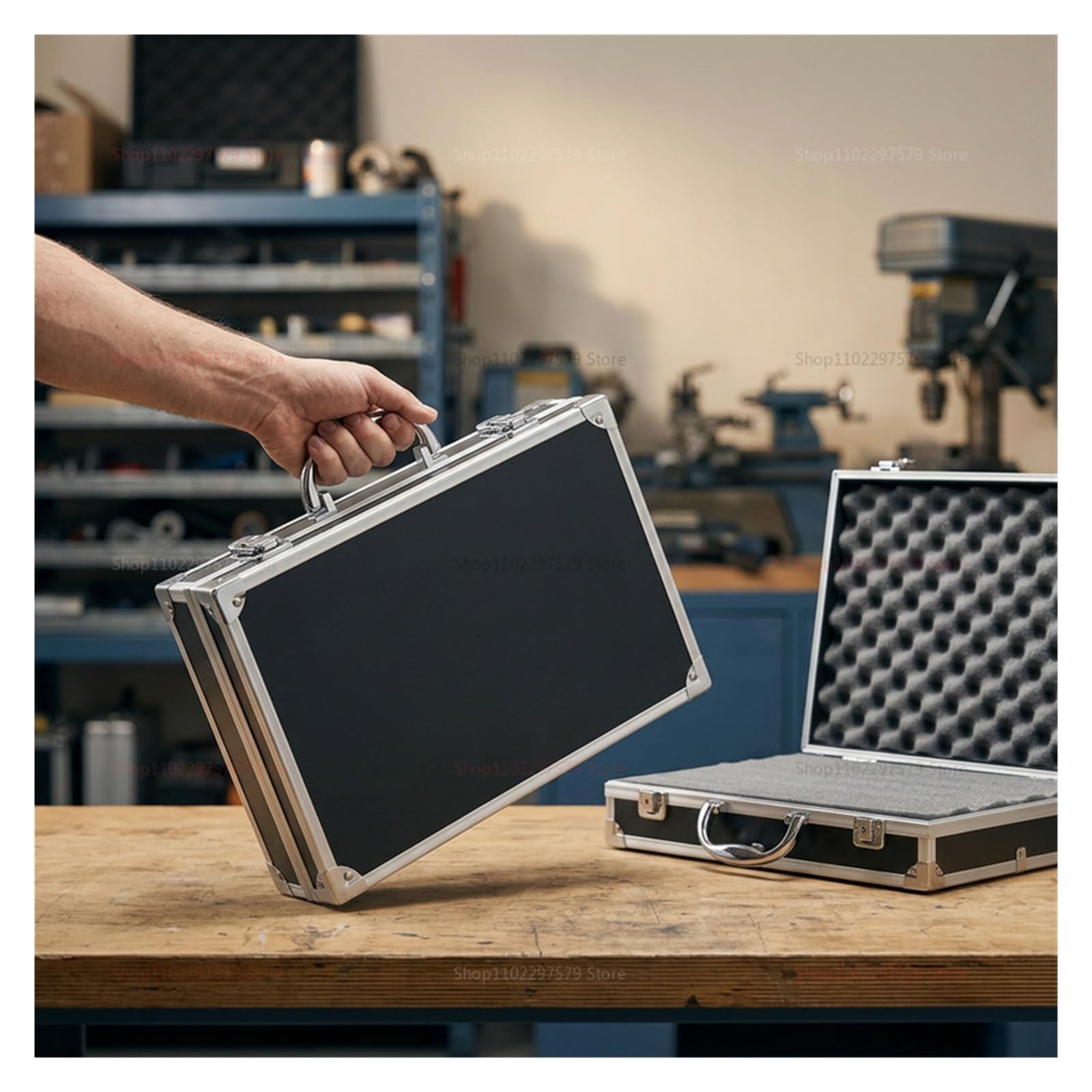 Cassetta Portautensili In Metallo Portable Aluminum Tool Box | With Sponge Lining Impact Resistant Storage Case Handheld Organizer 30x17x8cm Toughbuilt