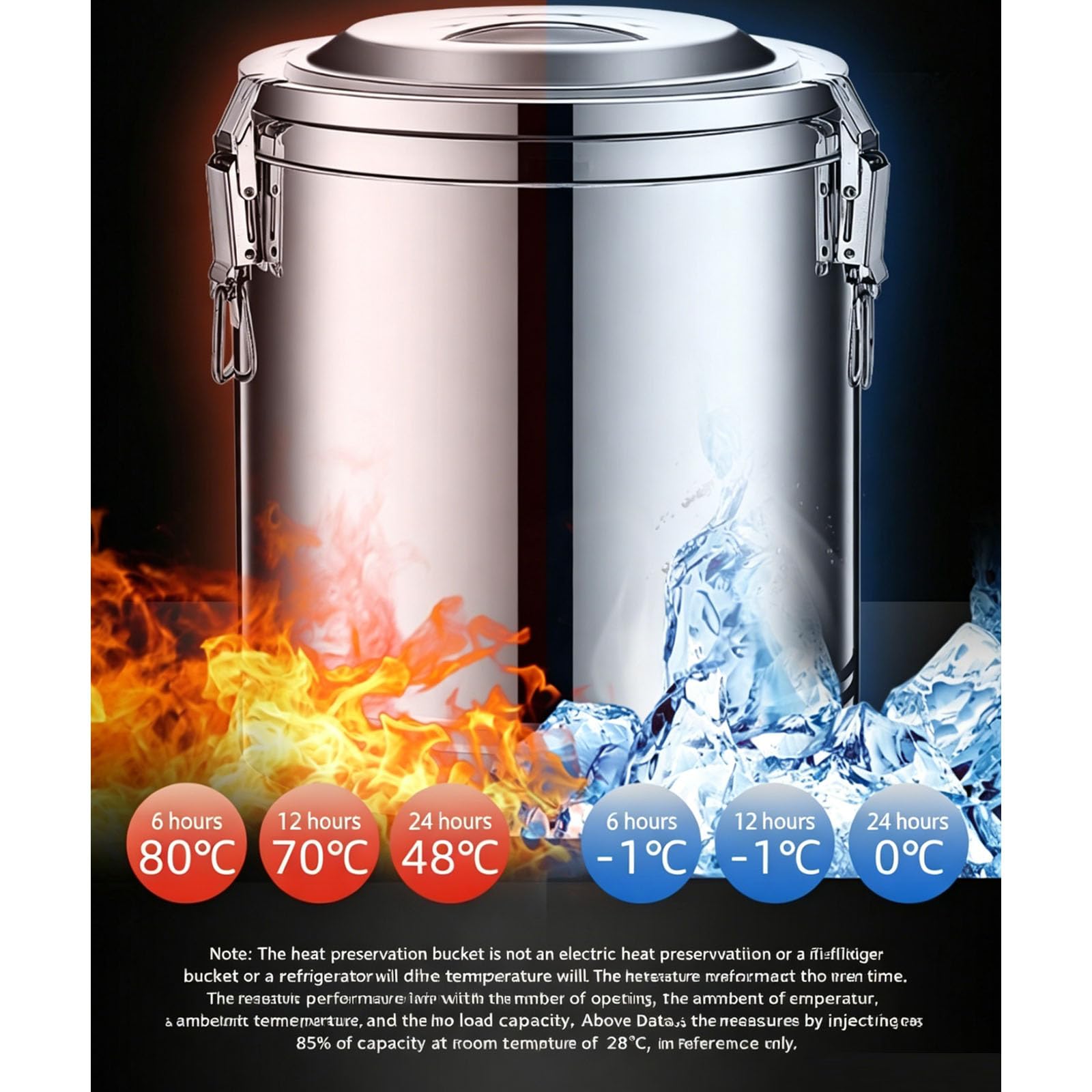 Termo con espiga y tapa, acero inoxidable 304, aislado, dispensador de bebidas de doble capa, para café, leche fría, agua, jugo (tamaño: 80 L, color: con grifo)