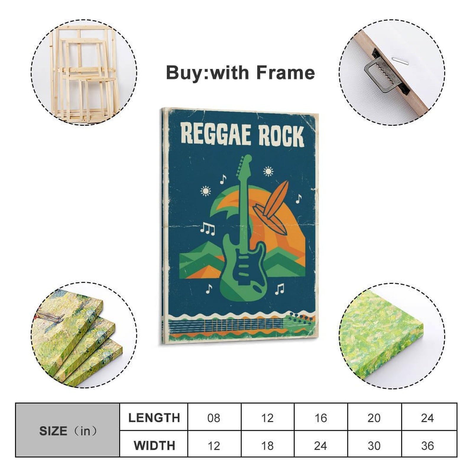 XKUGA Poster con stampa su tela con spiaggia tropicale, estate, surf, reggae, rock, moderna, decorativa, ideale per famiglia, grotta degli uomini, sala giochi, camera da letto di ragazzi e ragazze, 50