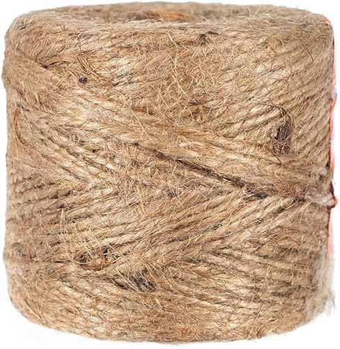 GOLBERG G - Cuerda de yute natural 2 capas x 0059in x 450 pies cuerda de jardinería cuerda de embalaje duradera
