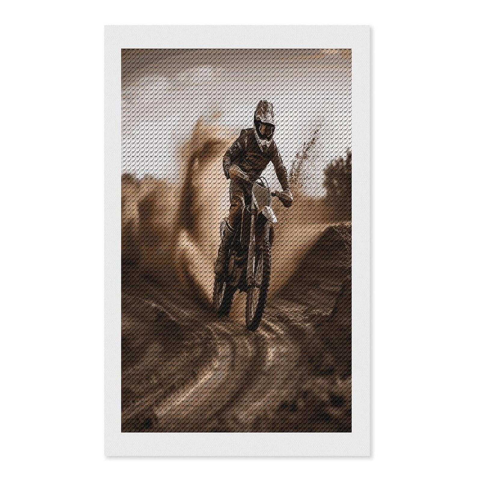 FekiLoot Motocross Diamond Art Kits for Adults Diamond Painting Kits for Beginners DIY Diamond Art Kits Round Full Drill Diamond Dot Gem Painting for Home Wall Decor Gift 12"x20"