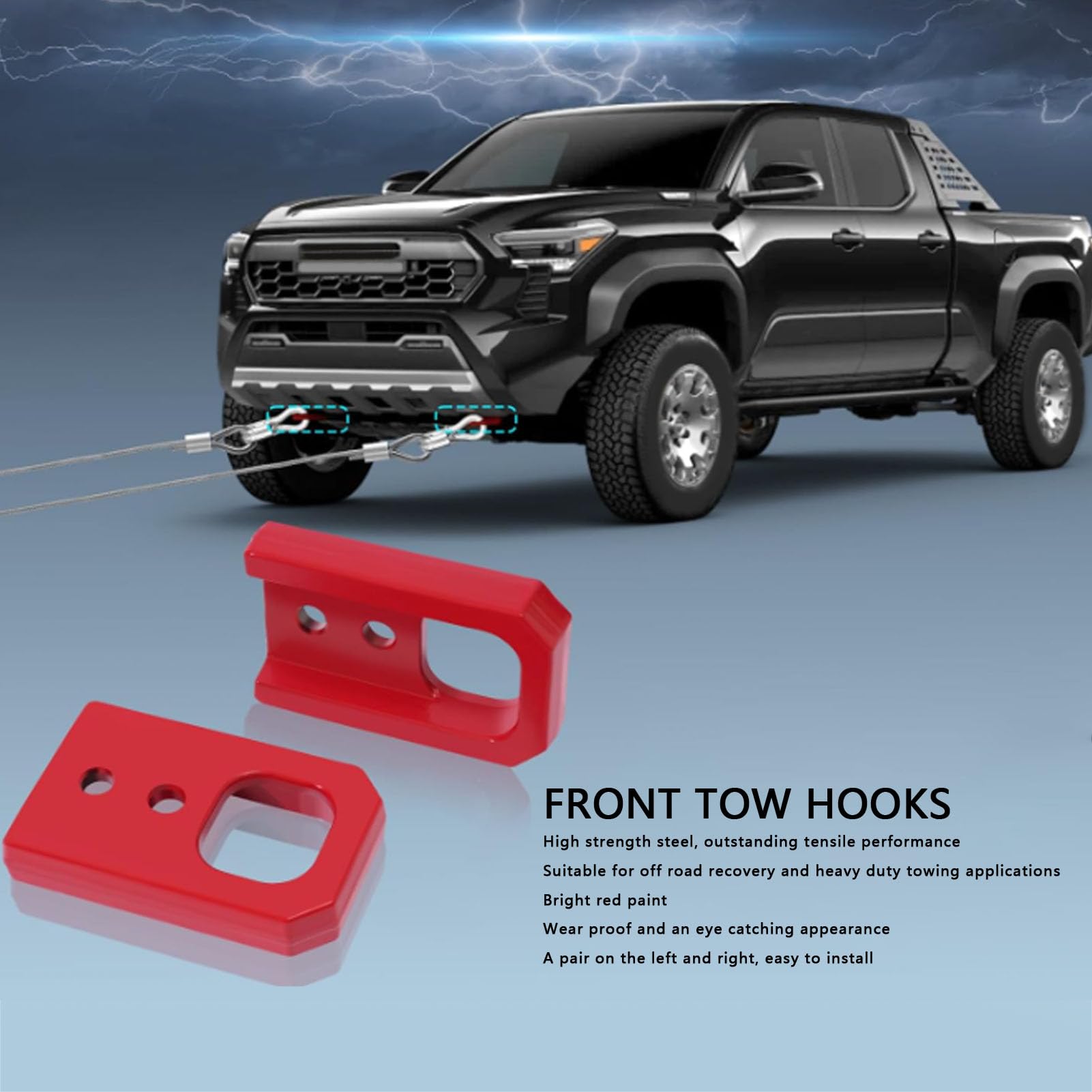 Mingzhe Front Recovery Hooks Heavy Duty Red for 2024-2026 Easy Fit Metal