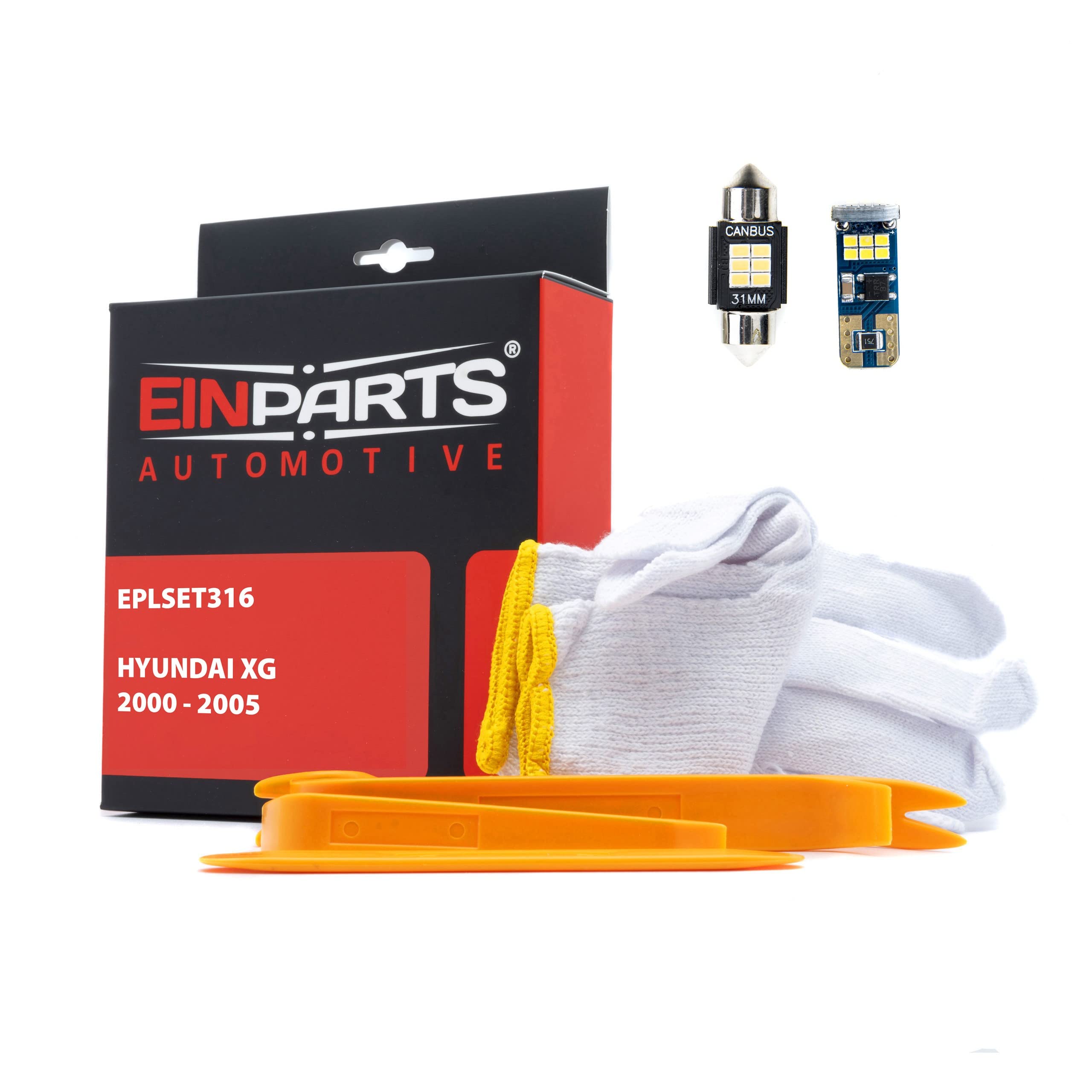EinParts Juego de Bombillas LED para Coche, Sin errores Can-Bus, para interior de coche especifico para Hyundai XG 2000-2005, 9 piezas
