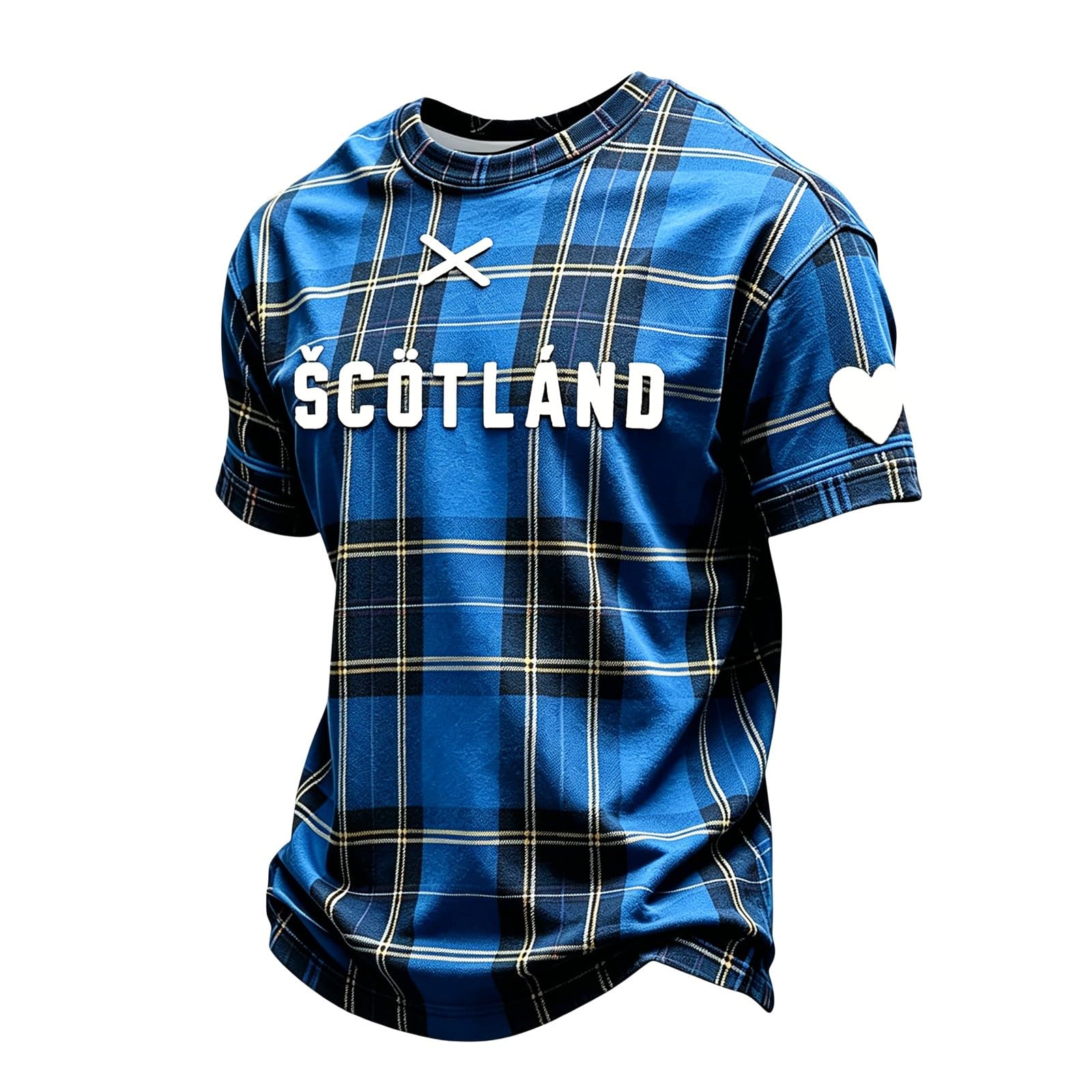 Retro England Football Shirt Mens Scotland Flag Soccer T-Shirt Football 2026 Merchandise Retro Scotland Flag Short Sleeve Crewneck Tee for Fans & Supporters