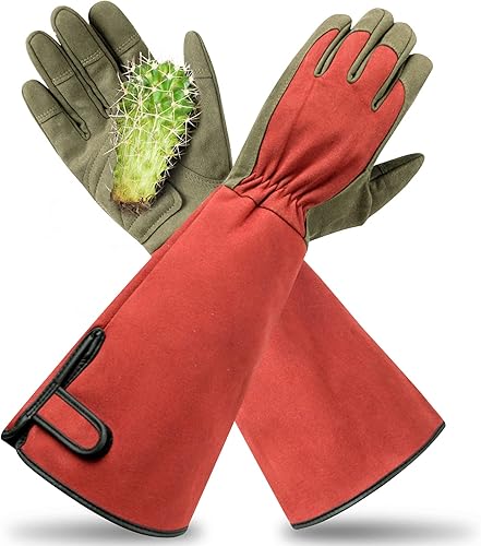 Guantes profesionales de jardinería a prueba de espinas para poda de rosas con protección larga de antebrazo para hombres y mujeres