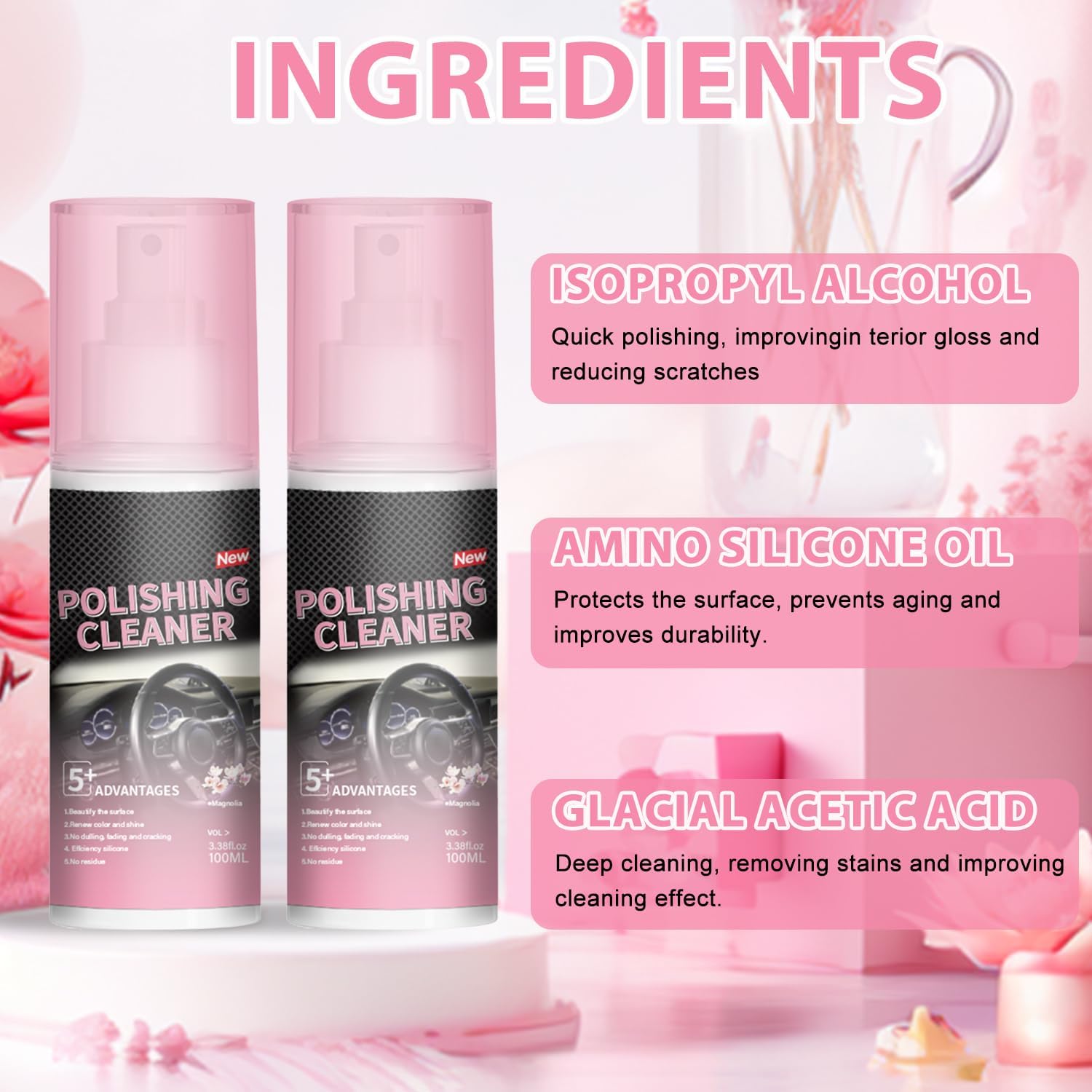 Timeno 2026 New Polishing Cleaner Car Interior, Interior All Purpose Car Cleaner for Rubber, Leather (2) - Image 7