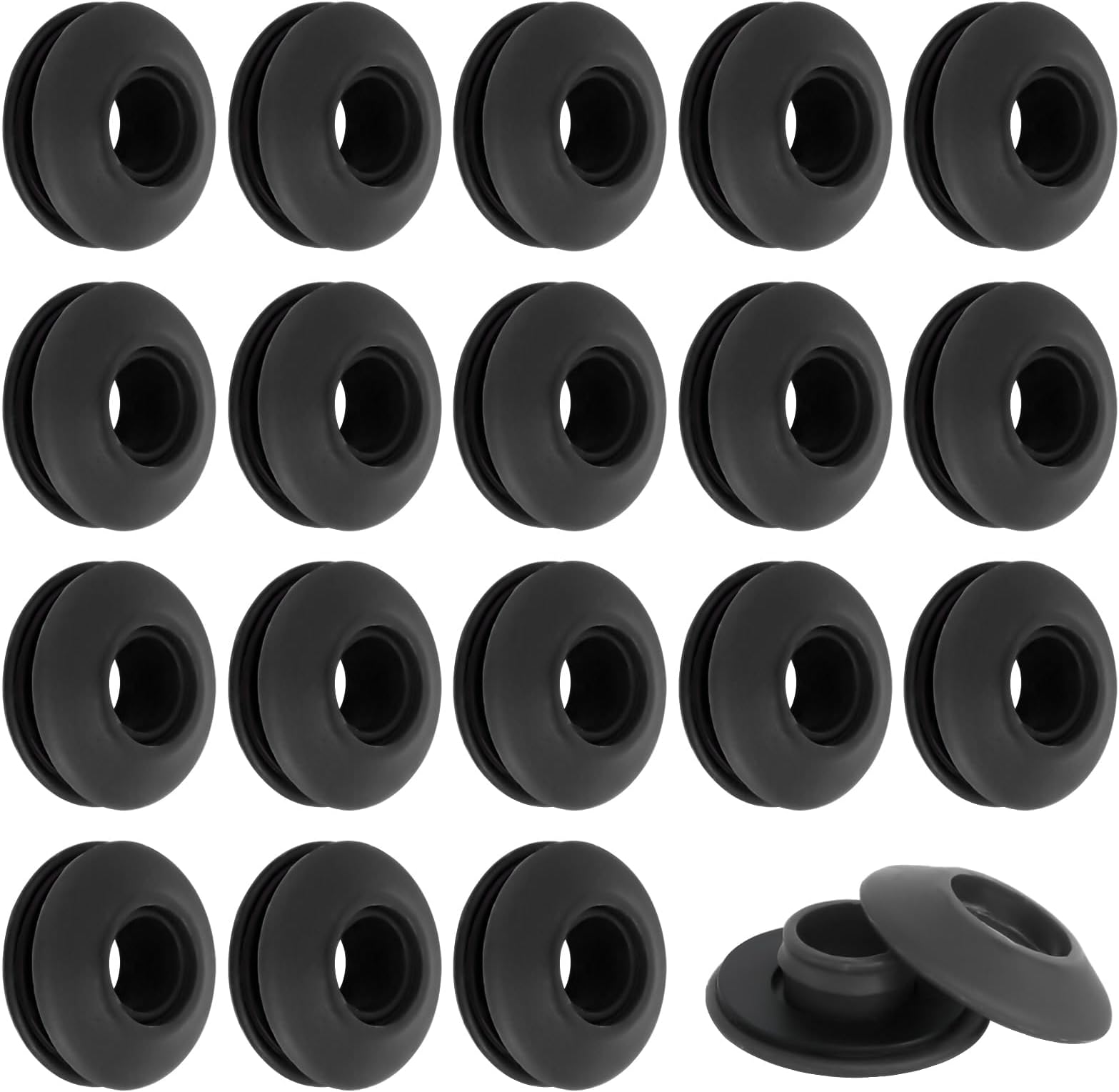 50 Pieces Eyelet Set,Black Plastic Snap Eyelets, Grommets Waterproof Eyelets for Tarpaulin Textile Tarpaulins Curtains Tents Pool Tarpaulin 28 X 28 X 12 mm