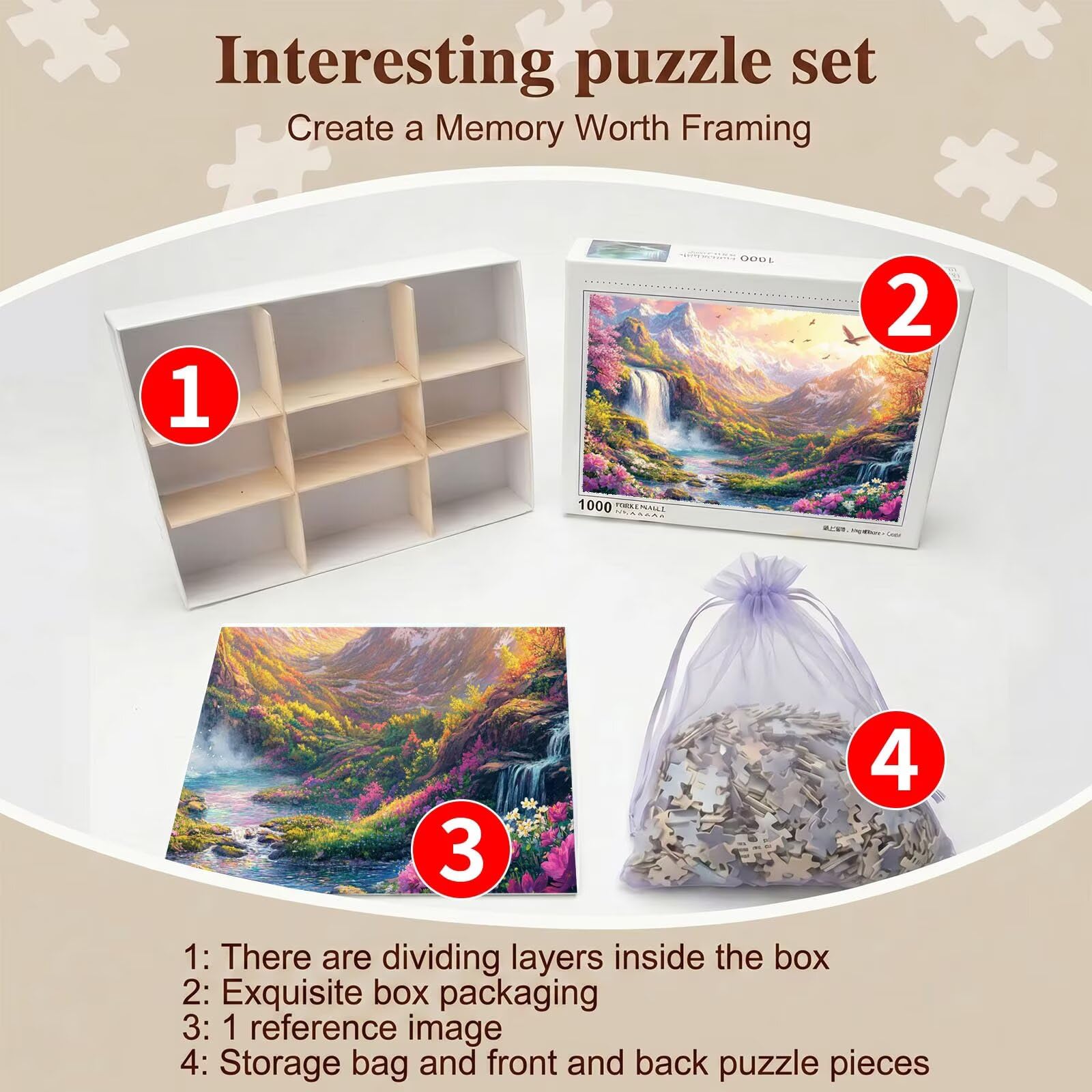 paesaggio uccello Puzzle 2000 Pezzi per Adulti, Puzzle in Legno - Collezione Classica con Poster Incluso - Sfida di Concentrazione e Passatempo Antistress, Gioco per Famiglia, 99 x 70 cm f0-527