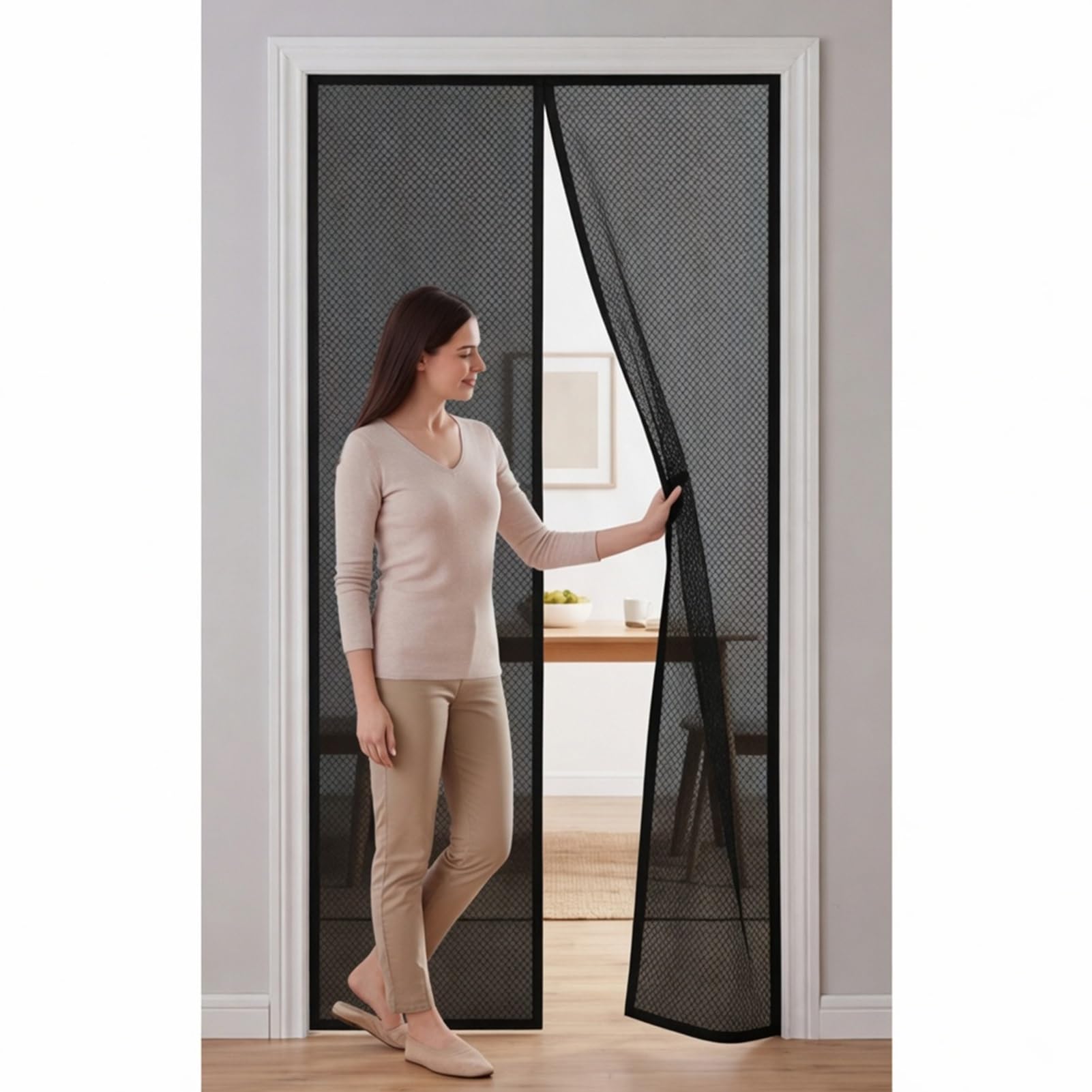 Zanzariera con Magneti per Porte 189 x 235 cm Non È Necessario Praticare Fori Zanzariera Porta Finestra Chiusura Automatica Proteggete La Vostra Famiglia Dalle Zanzare, Nero
