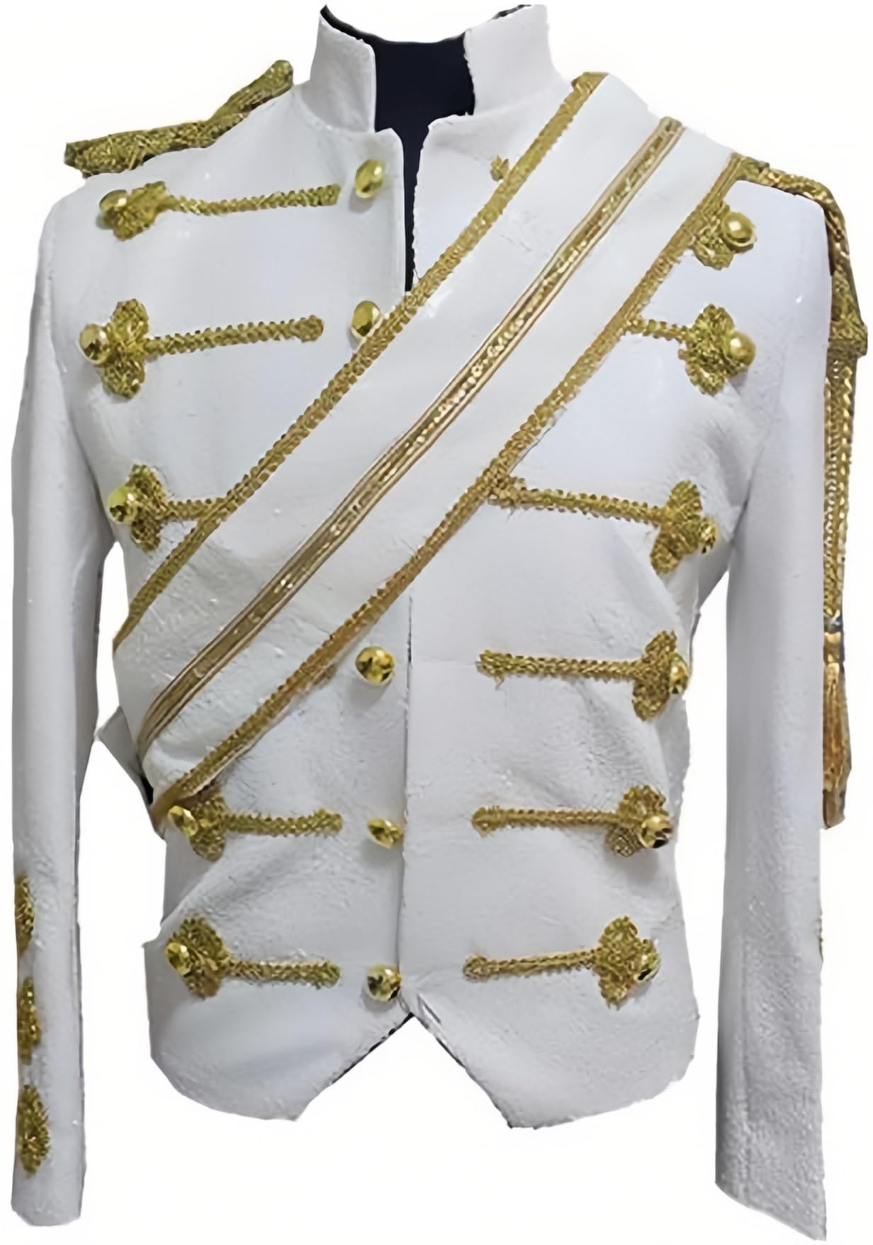 ZBH1985 Blazer ajusté à paillettes pour hommes de la fanfare militaire, veste gothique steampunk et habit royal de style uniforme