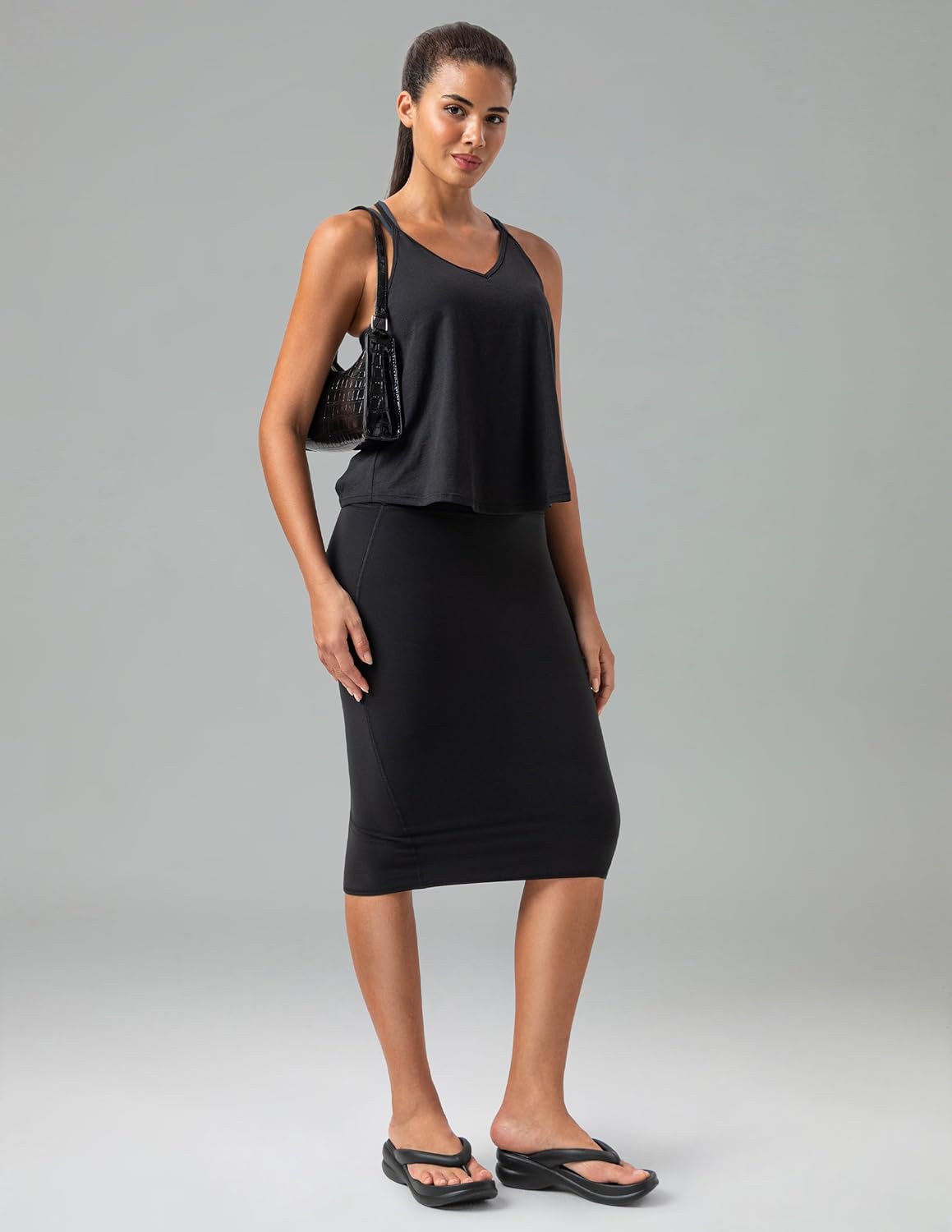 Colorfulkoala Dreamlux Women’s Midi Pencil Skirt – High Waist Stretch, Below Knee Bodycon for Office Work & Business Casual - Image 8