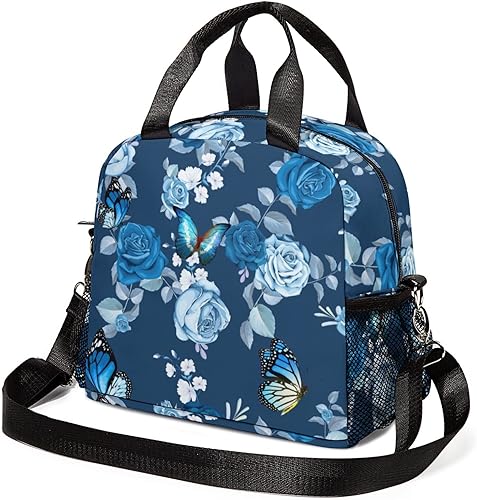 Miniatura 8 de Loncheras aisladas a prueba de fugas para mujeres con correas para el hombro, bolsa de almuerzo con impresión 3D, lonchera grande reutilizable con