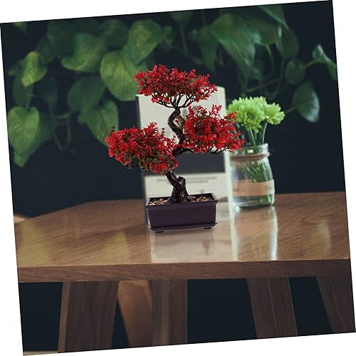 Vista 17 de Cabilock Árbol bonsái artificial, decoración de plantas de bonsái falsas en maceta, decoración de plantas de imitación de simulación, adorno de pino