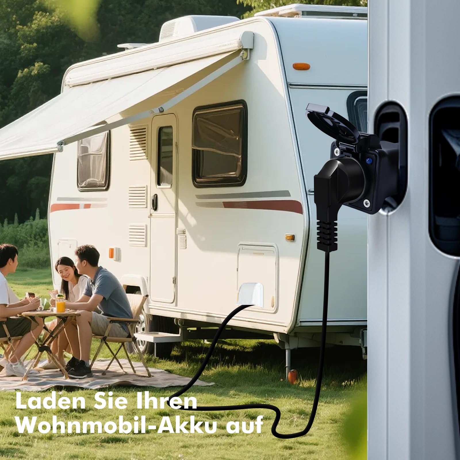 Adapter typu 2 do Schuko, kabel do ładowania 16 A, typ 2 EV, wielofunkcyjny adapter do stacji ładującej typu 2, ładowarka typu 2, gniazdko elektryczne typu 2, do użytku domowego i mobilnego