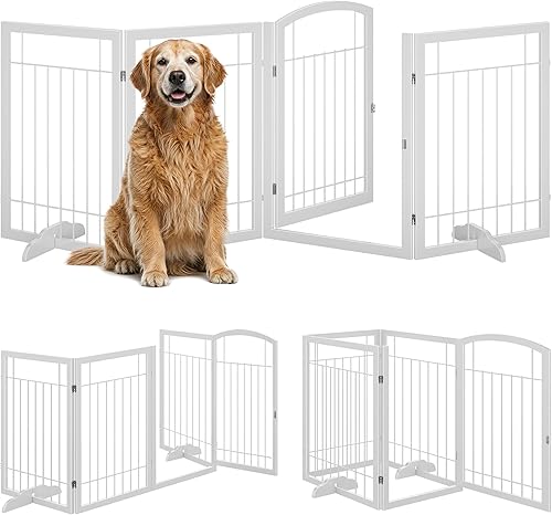 Miniatura 2 de Vantas Puerta plegable para mascotas de 96 pulgadas de ancho, 30 pulgadas de alto, puerta de metal para perros sin montaje, puerta de alambre