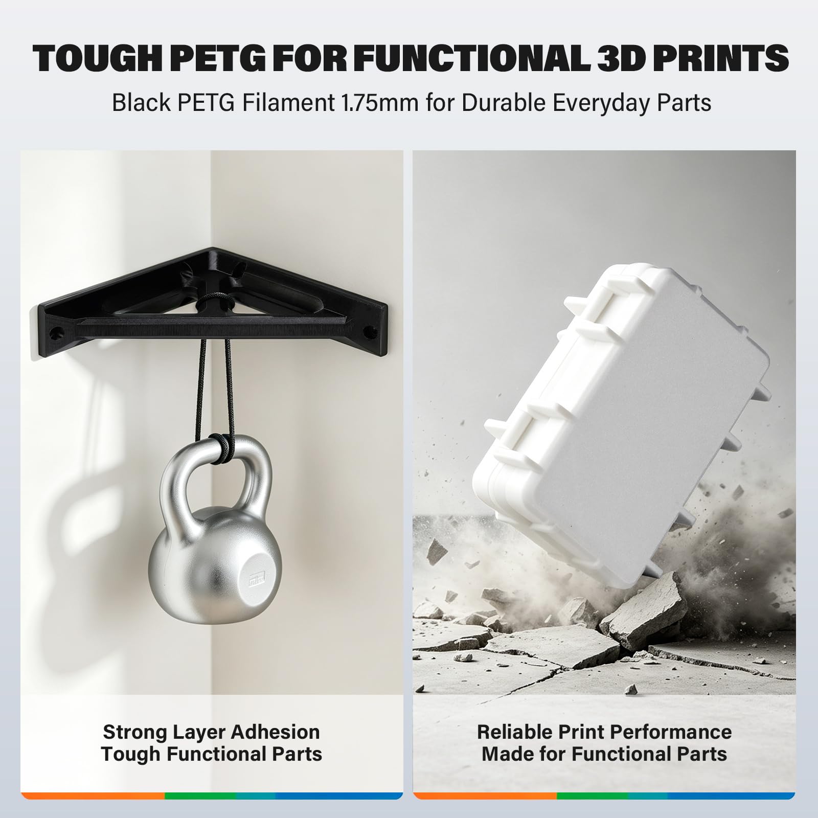 Black PETG Filament 1kg - Strong & Durable 3D Printing -3 Black PETG Filament 1kg - Strong & Durable 3D Printing -3