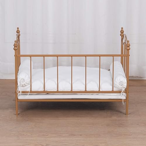 Miniatura 8 de Sofá cama para perros, cama para gatos, sofá con marco de metal, camas para mascotas con funda lavable, sofá mediano para perros para descansar