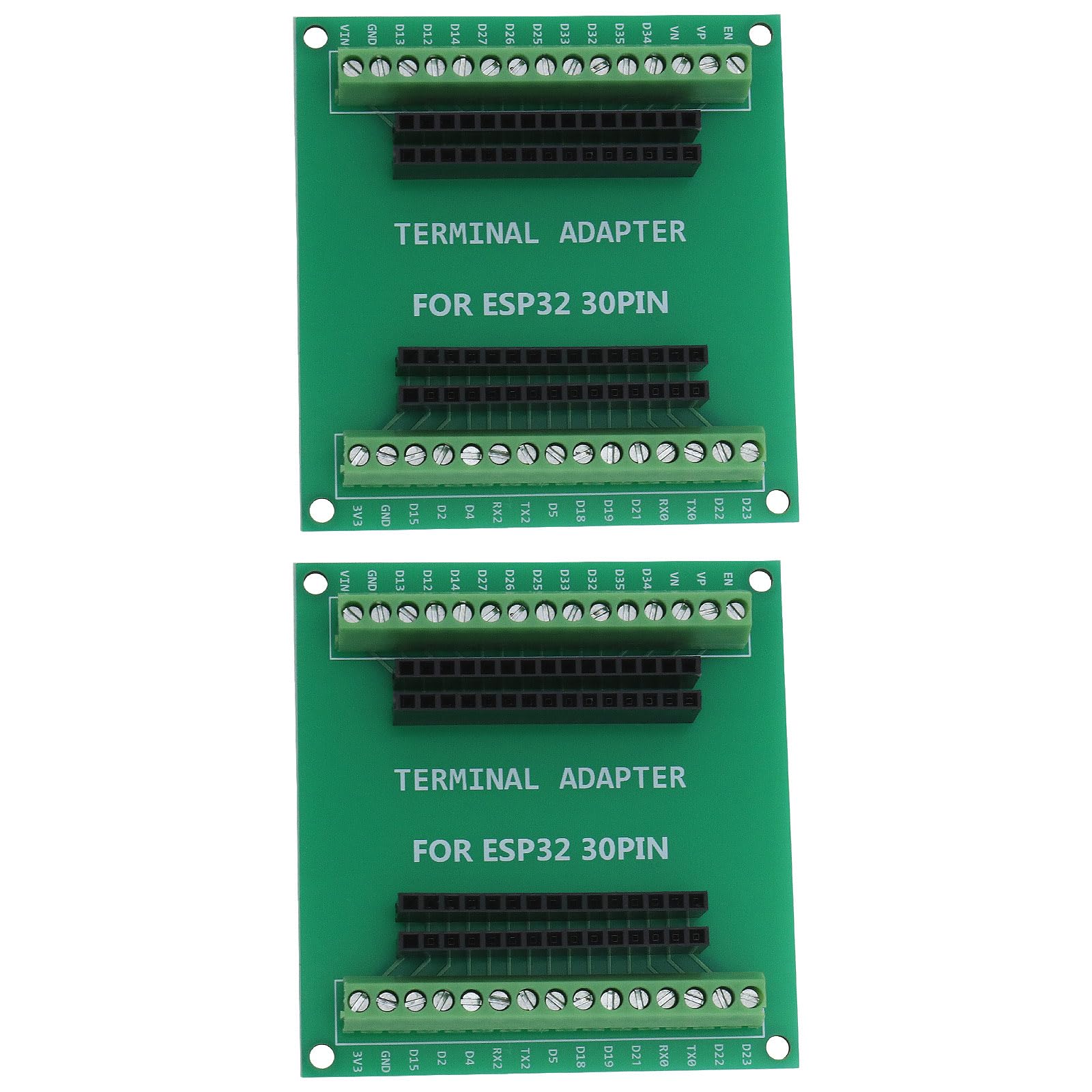 Create idea 2Pcs Green 30 Pin ESP32 Breakout Board Shield GPIO 1 Into 2 ...