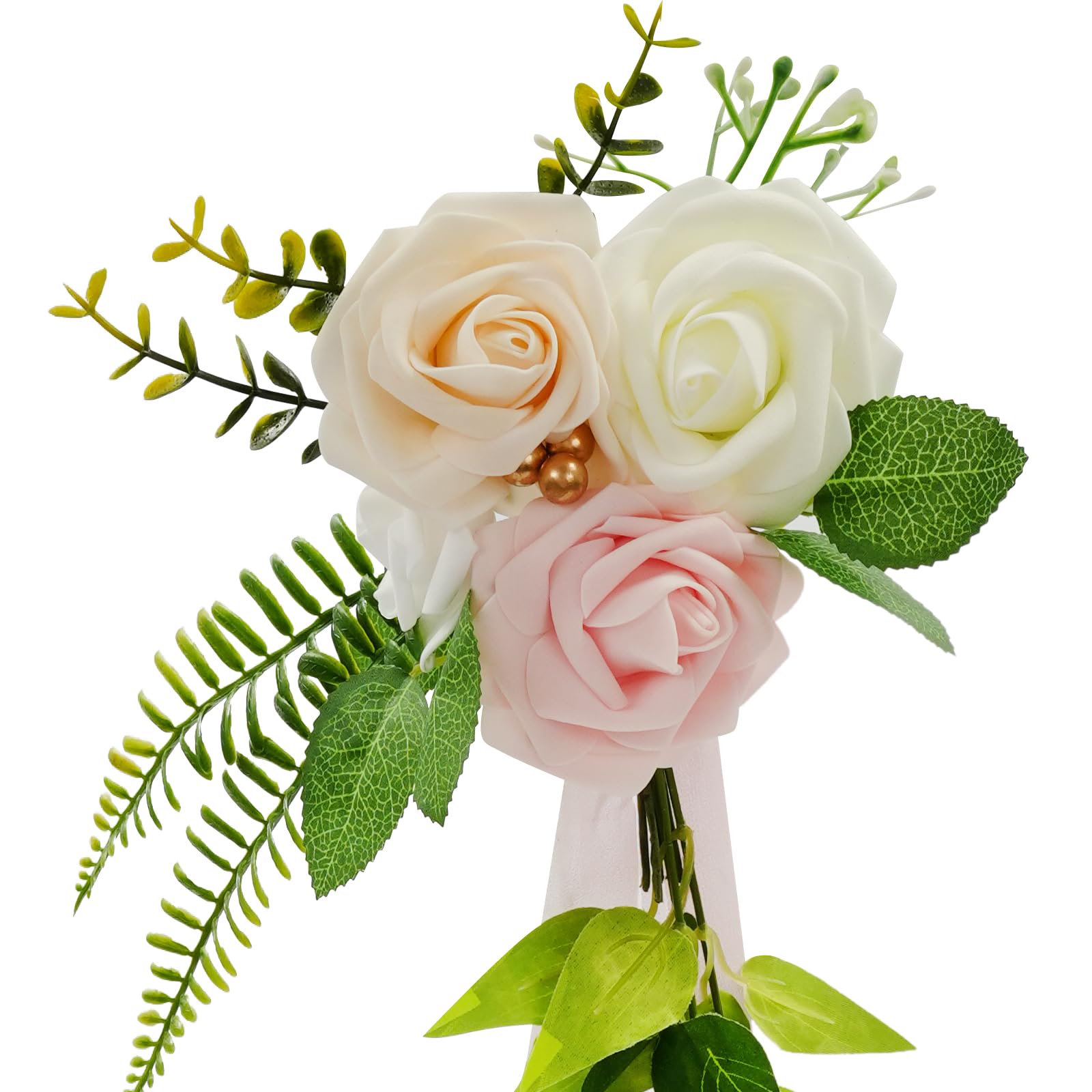 10 Stück Hochzeitsstuhl-Rücken blumen, Blumendekoration mit Bändern, Hochzeit Stuhl Deko, für Hochzeitsfeiern, rosa