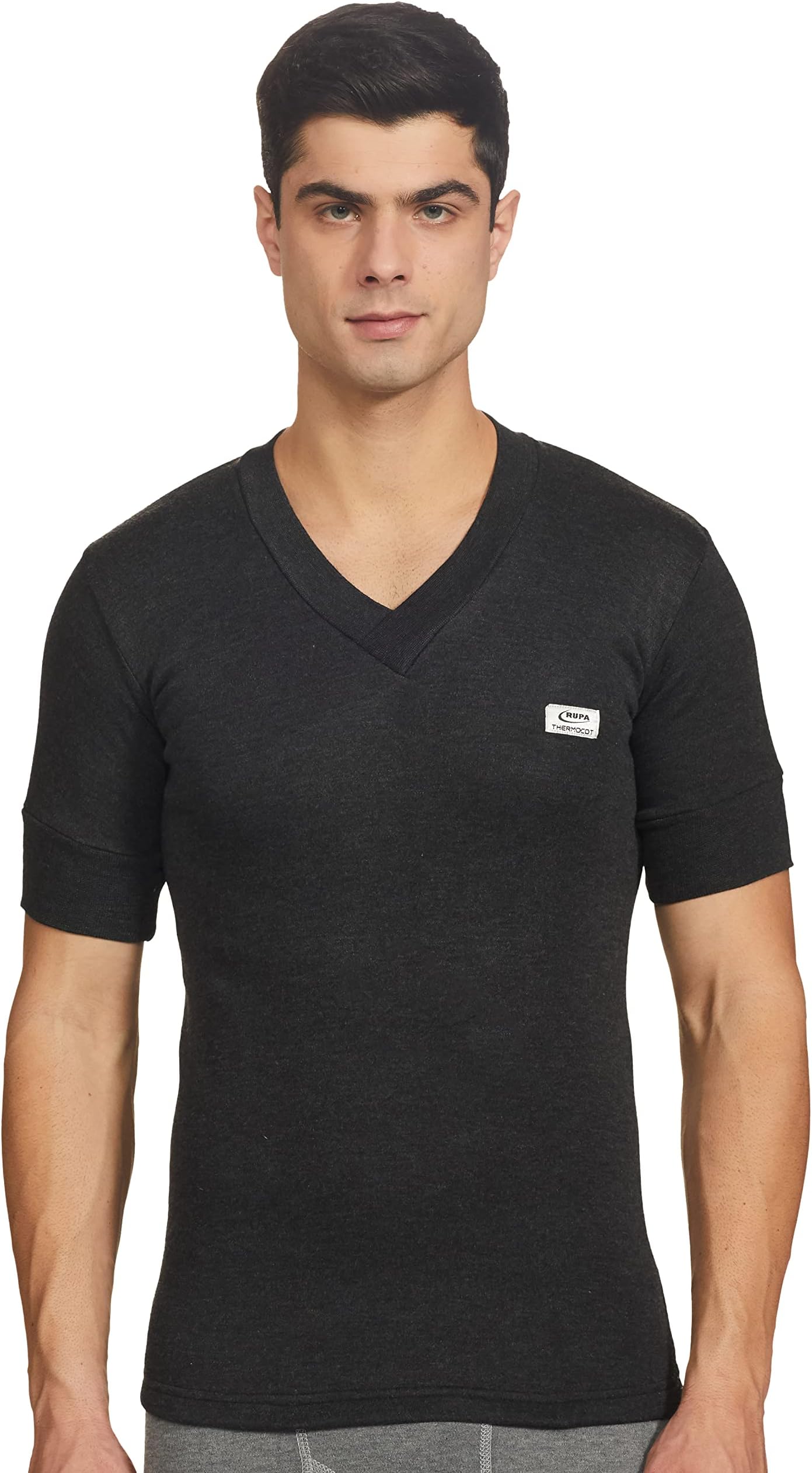 Rupa ThermocotTHERMOCOT Winter Thermal Top for Men in Cotton Blend | V-Neck Winter Wear | Half Sleeves and Snug Fit | Premium Warms Vest for Men | Pack of 1
