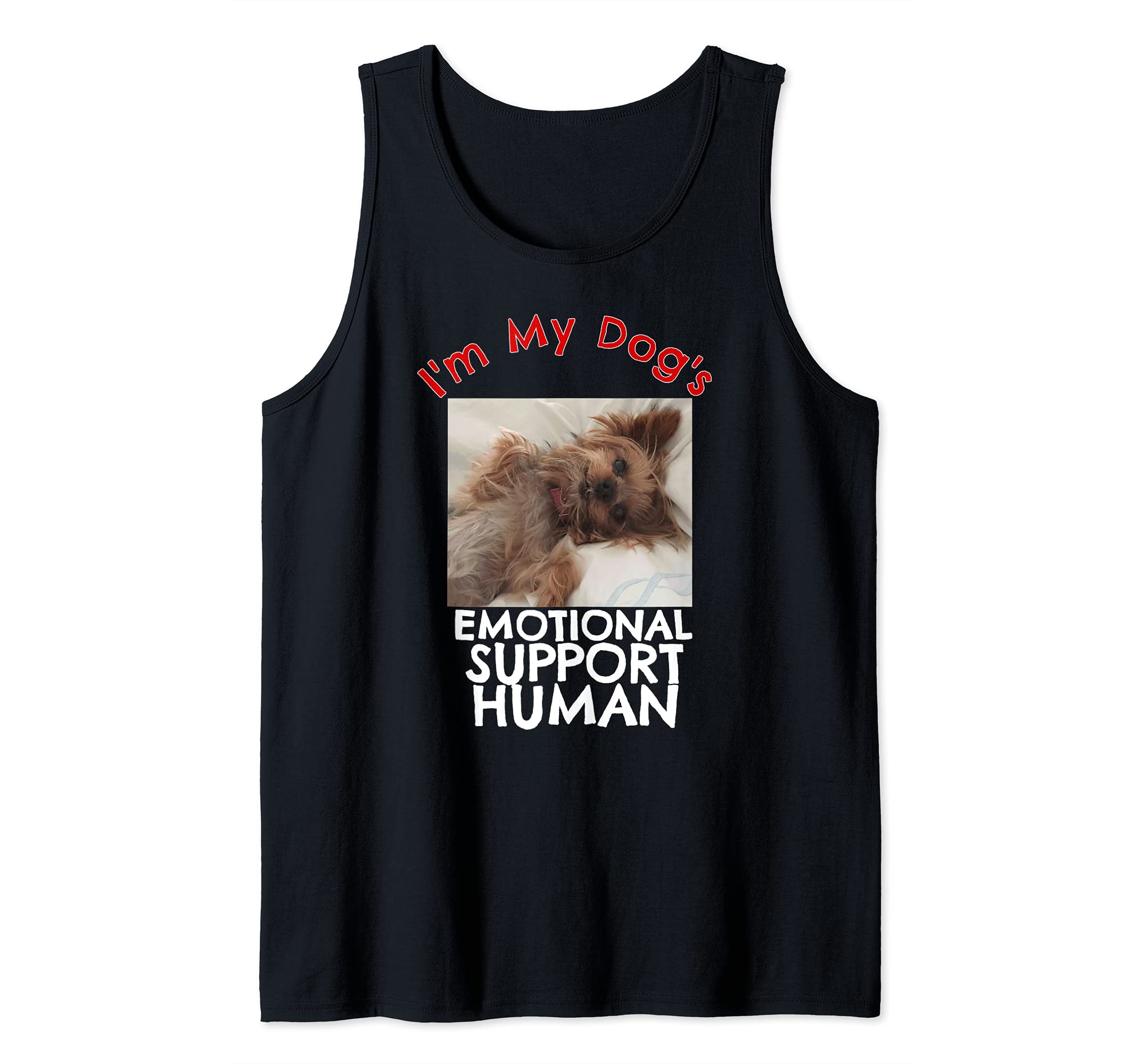 Yorkie Dog Emotional Support Human Funny Yorkshire Tank Top, Black