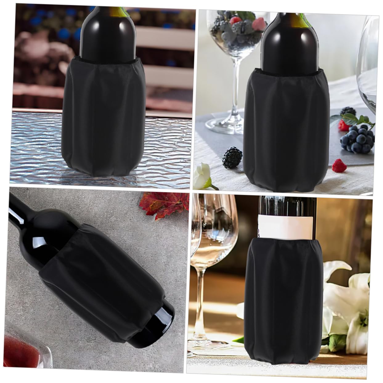 Mikikit 2 pièces Housse de Refroidissement pour Bouteilles de Vin et Gel Isolant Réutilisable Maintien Température Design Élégant et Portable