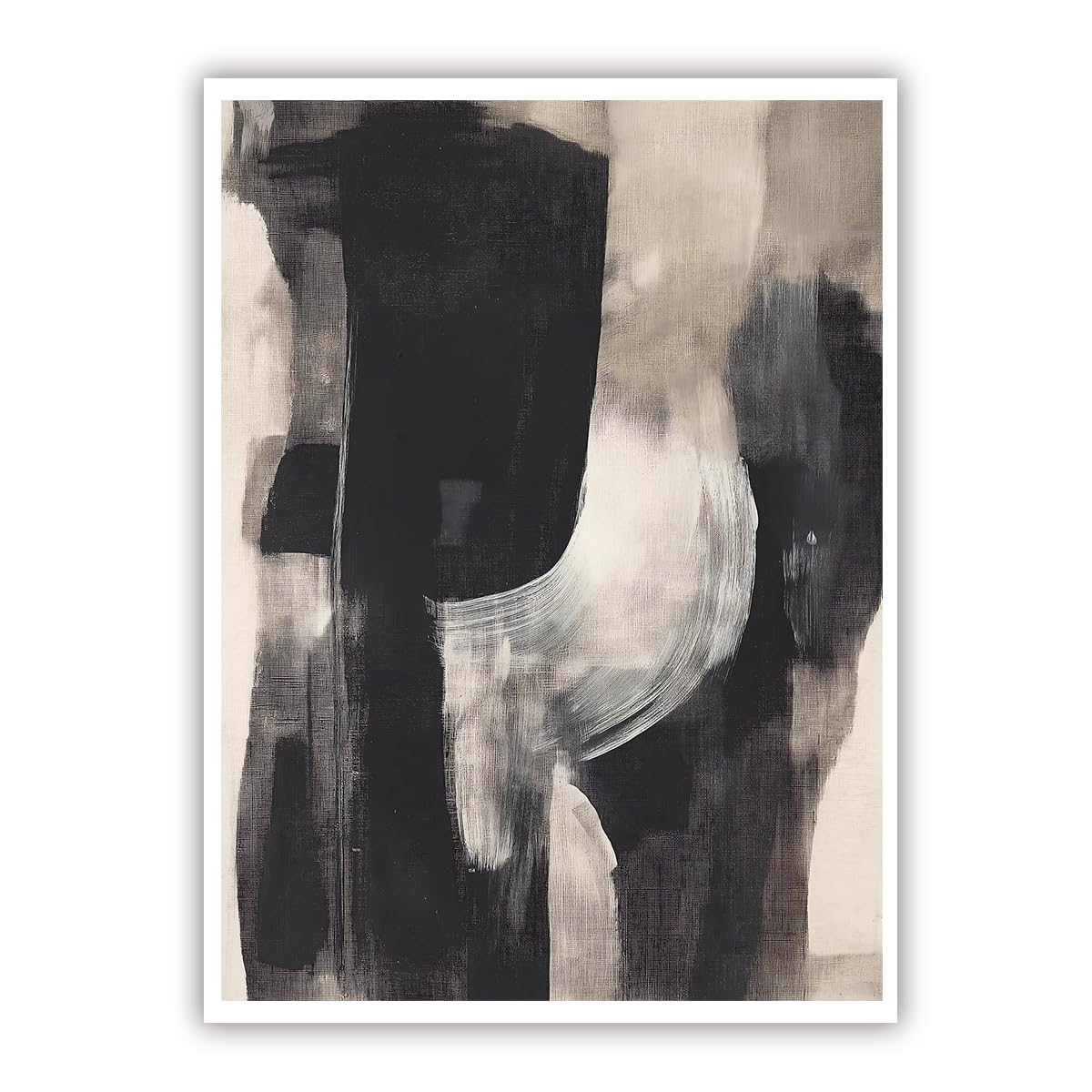 OSHIONARTE Abstract Wall Art Poster Minimalist Canvas Print Painting Neutral Textured Contemporary Large Picture for Living Room Office Decor 60x80cm Frameless
