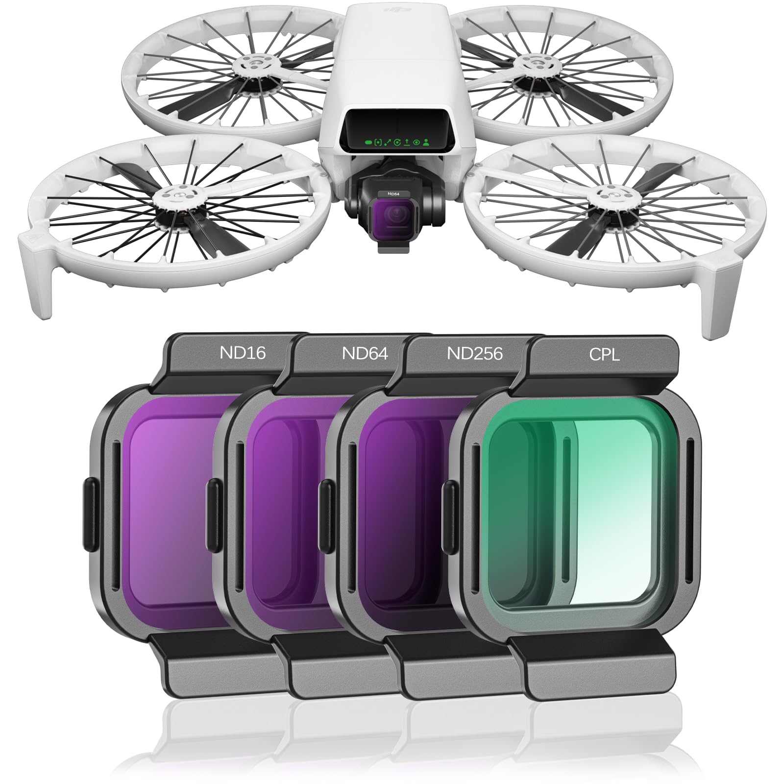 FPVtosky ND/CPL Filter Set for DJI Flip Accessories, 4 Pack CPL ND16 ND64 ND256 HD Optical Glass Multi-Coated Neutral Density Filters