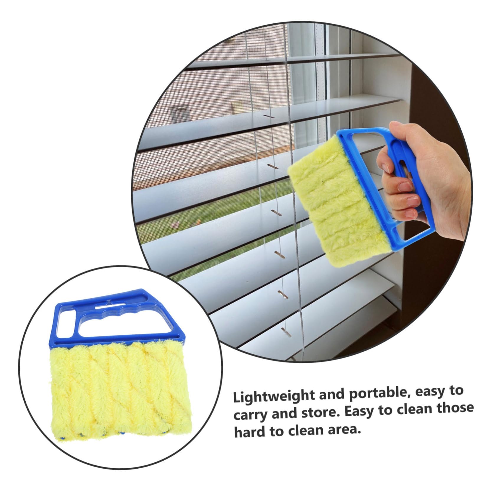Healeved 5piezas Limpiador De Persianas Portátil Cepillo De Mano para Cortinas y Aire Acondicionado Herramienta De Limpieza para Hogar y Oficina Ahorra Espacio y Fácil Almacenamiento para