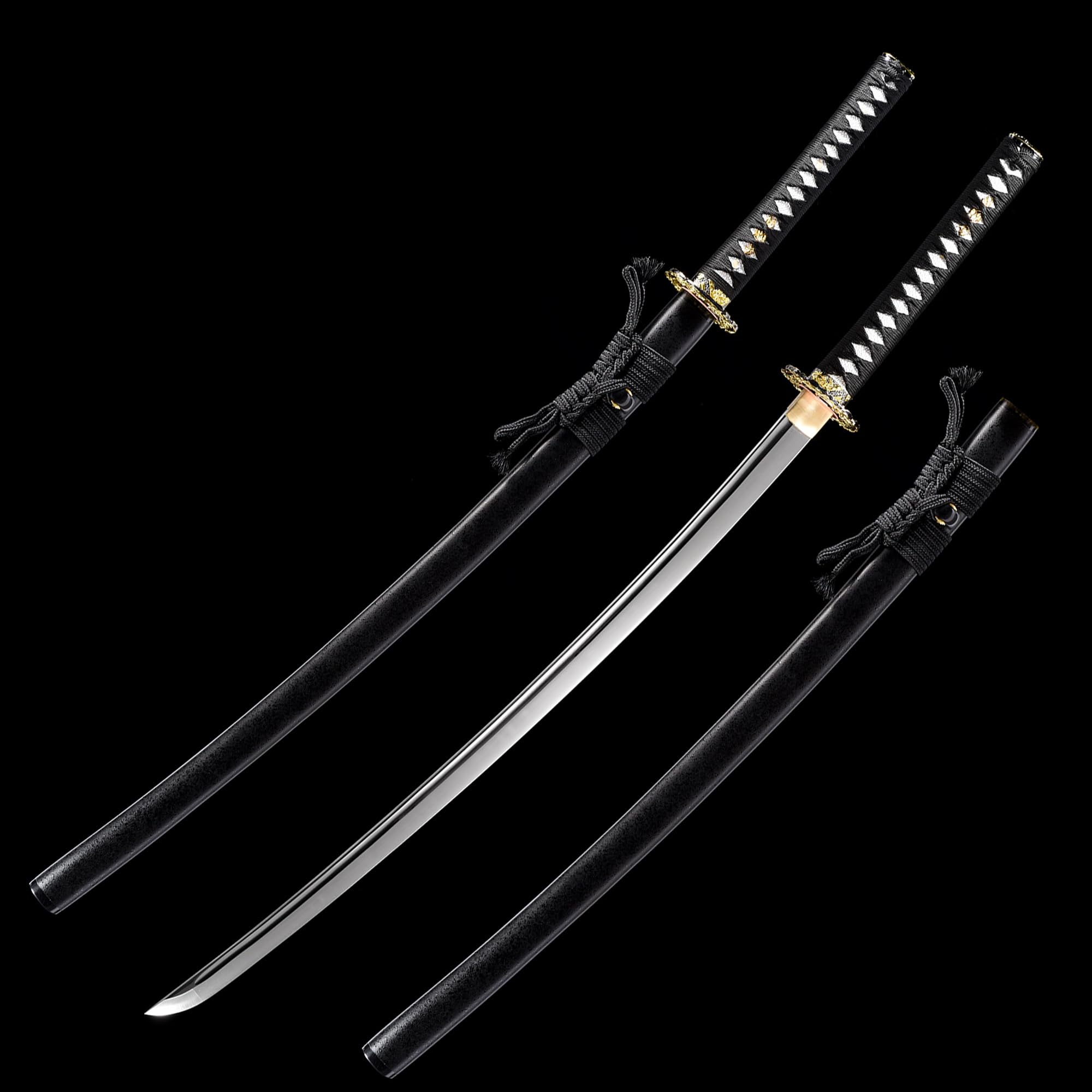 Katana Sword - 41" Full Tang Real Samurai Sword, Handmade Clay Tempered Spring Steel, Razor Sharp Japanese Samurai Swords Impressive Gift for Adults/Men