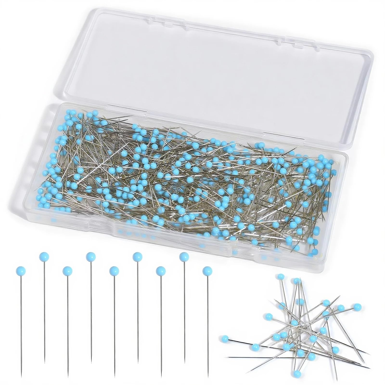 Sewing Pins 500Pcs Quilting Pins 1.75Inch Straight Round Head Needles Stitch Push Dressmaker For DIY Sewing Positioning