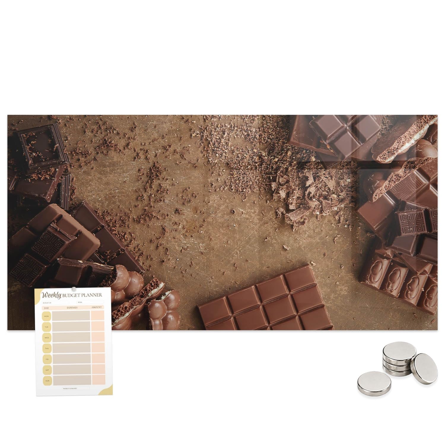 Pizarra magnética de vidrio templado 100x70 cm con trasera de placa de acero 8
