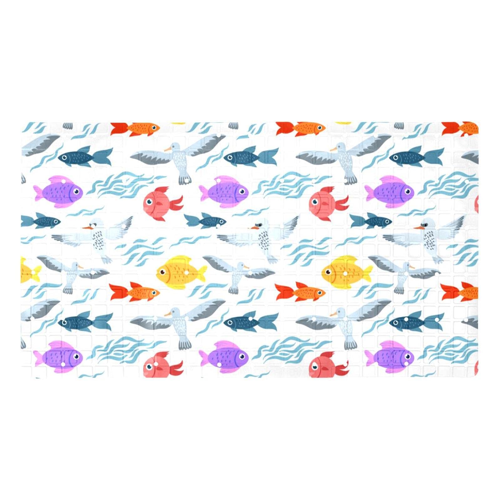 Tapis de bain antidérapant à ventouses avec trous de drainage efficaces