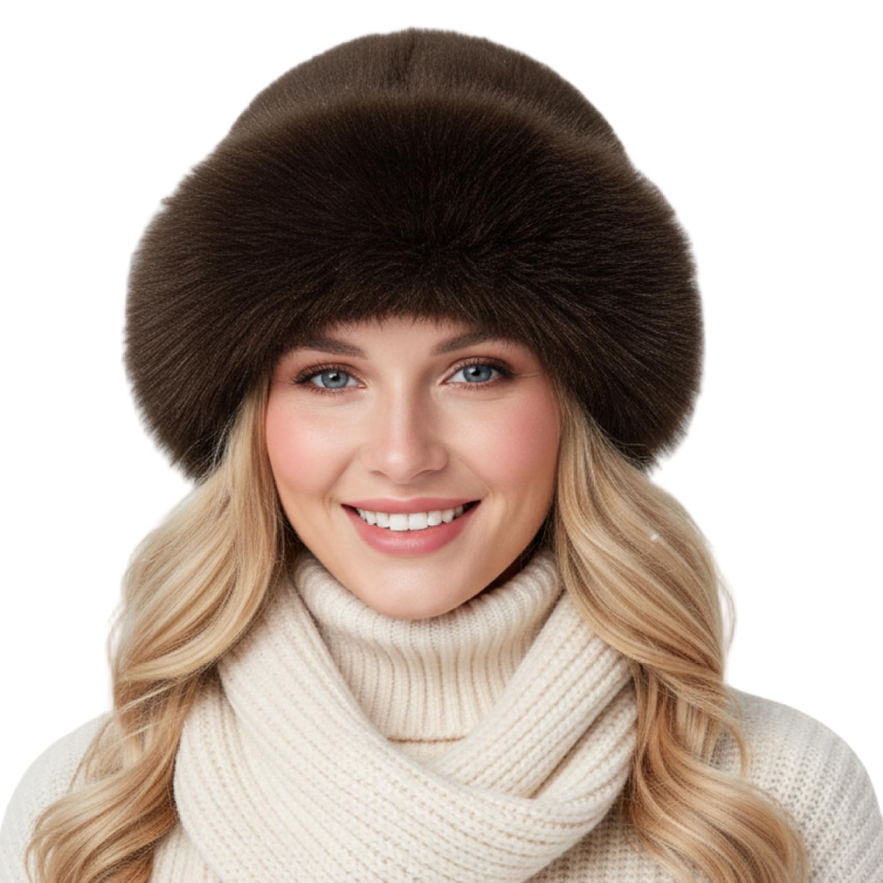 Ameble Women's Coffee Faux Furs Bucket Hat, Soft Thicken Winter Fuzzy Bucket Hat, Warm Furry Fluffy Fisherman Cap For And Girls Fuzzy, Furry, Hats For Woman, Fluffy