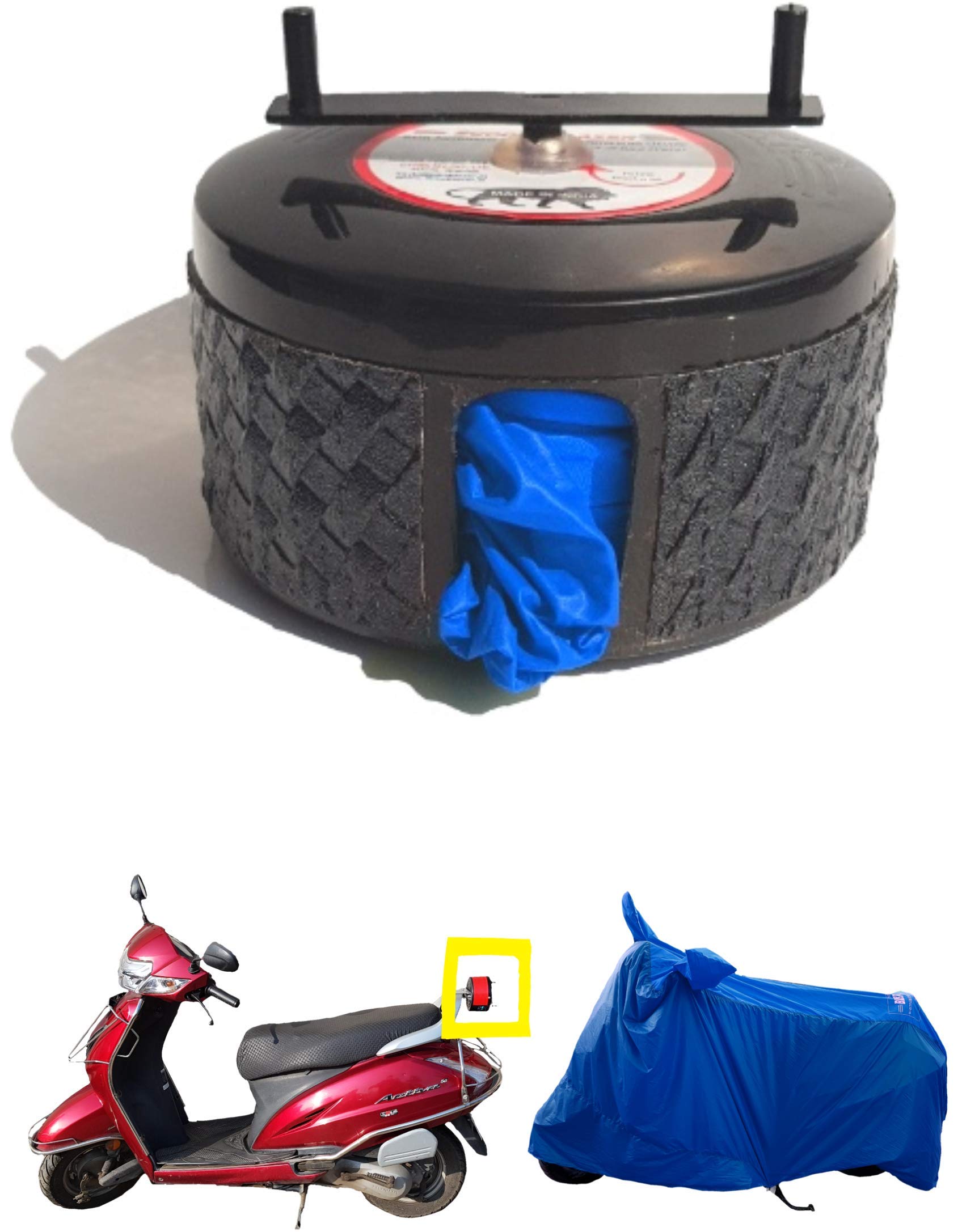 SCOOTYBLAZER® Semi-Automatic Full Body Scooty Covers - Heavy Duty Device | Water Resistant | UV & Dust Proof | Anti-Theft & Scratch Proof Compatible with All Honda Activa & Aviator Models BMN (S)