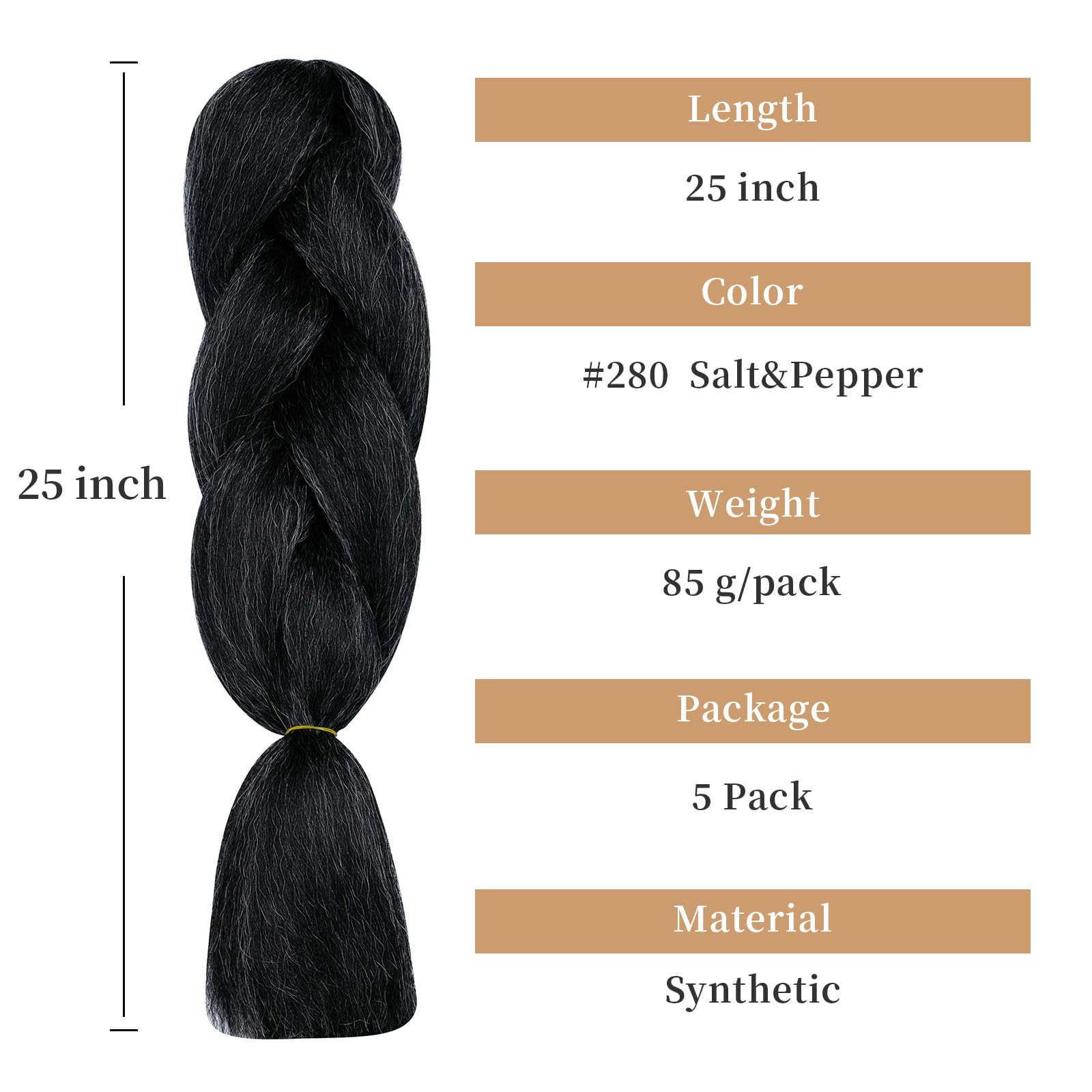 BLACK 'N GOLD CLASSIC Braiding Hair, 25
