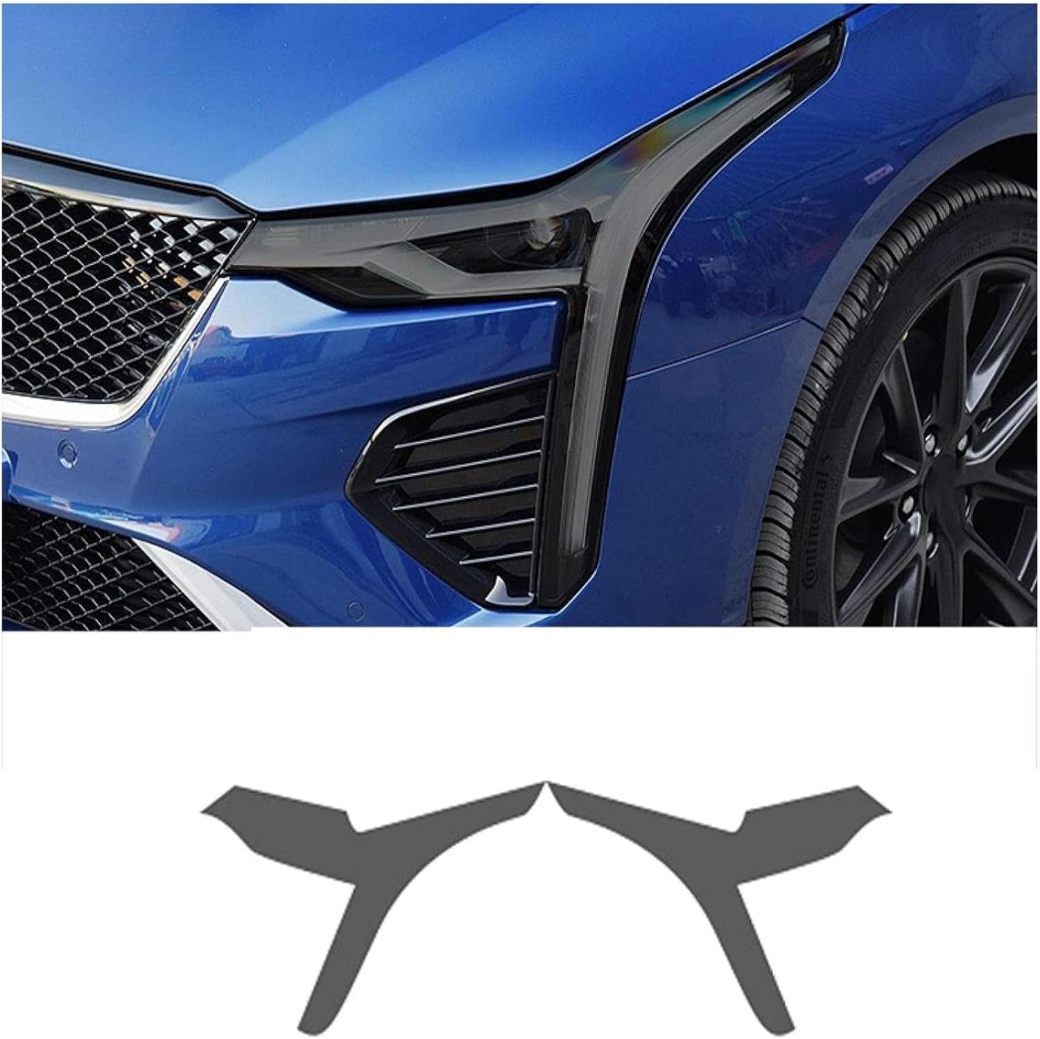 SamLng Car Front Light Film for Cadillac CT4 2020 2021 Car Headlight Film Front Light Transparent Blackened Moulding Vinyl Protection Sticker Car Light Film