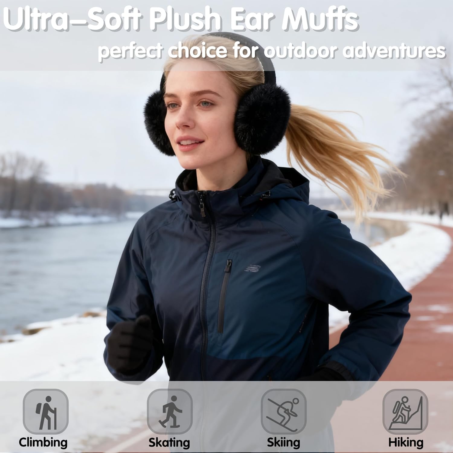 BEARAE Ear Muffs for Winter Women, Foldable Fluffy Fur Earmuffs Ear Warmers Covers, Fuzzy Earmuffs for Womens Cold Weather - Image 6