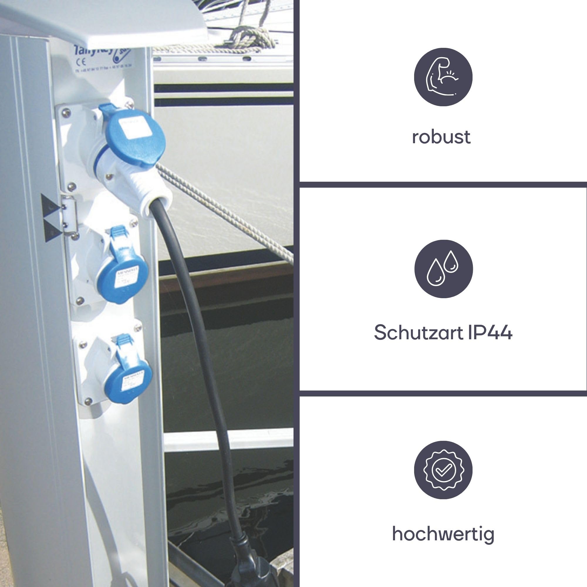 PEREL ECEEA3 Adapterkabel Schuko Stecker auf CEE Kupplung Länge 300cm