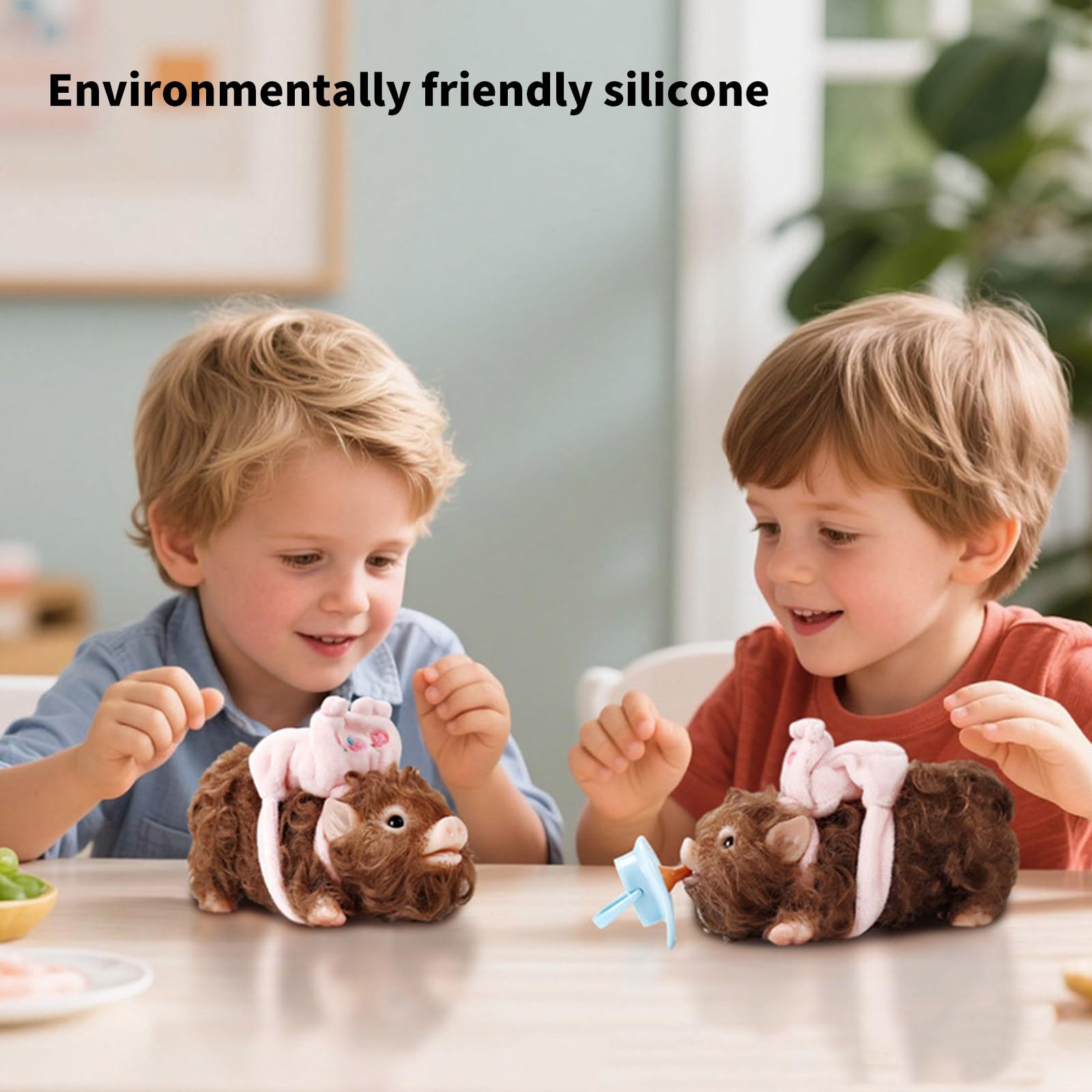 Giocattolo Elastico da spremere in Silicone Piggy con, 2pcs Set | Bambola a forma animale elastica morbida da spremere per bambini adulti Fai finta giocare Attività Genitori
