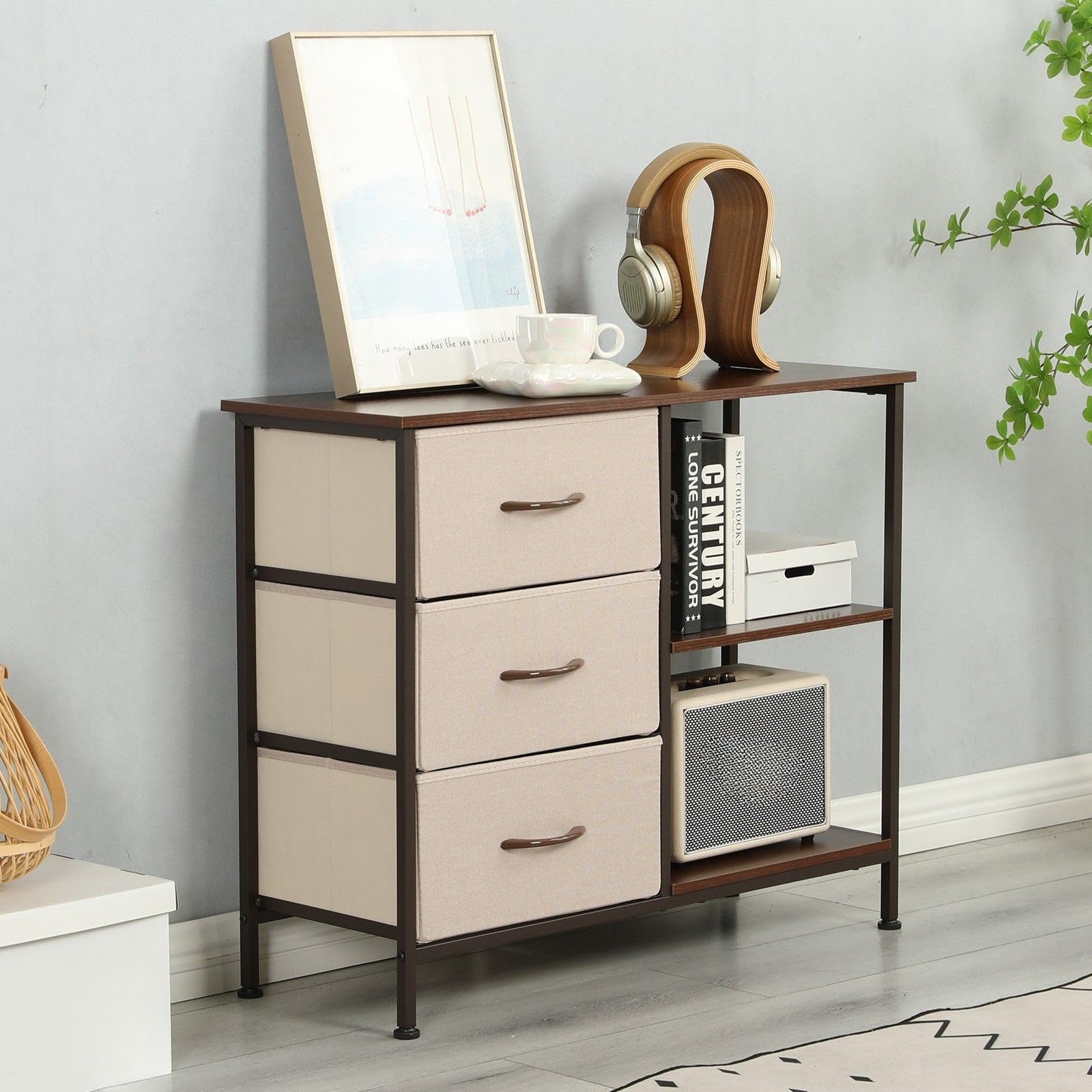 Amazon Brand - Umi Fabric Chest of Drawers Closet Drawer Organizer for Wardrobe Drawer Storage Organizer Chest of Drawers for Bedroom Living Room Book Toys Storage (CLS-006)
